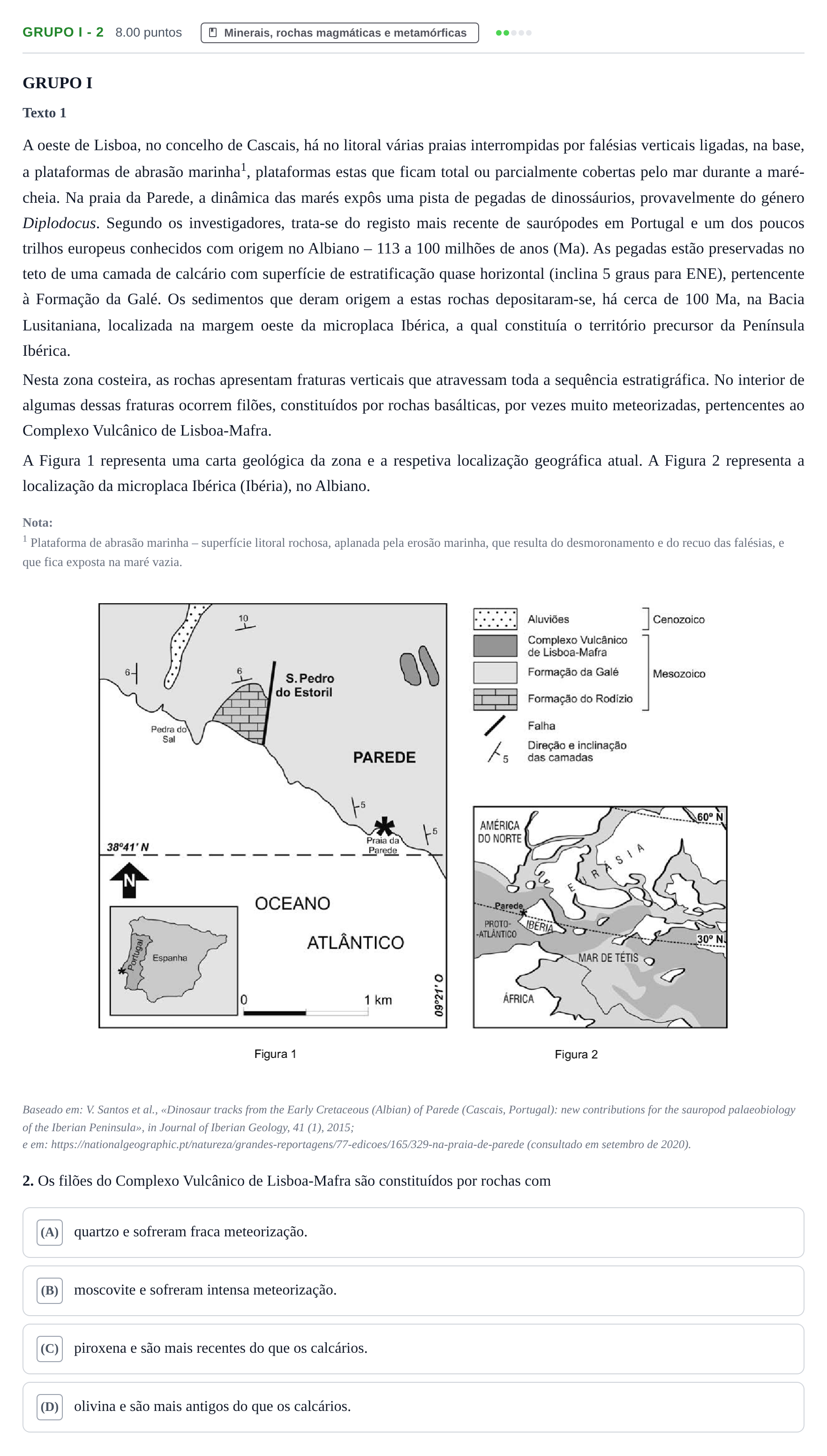 Enunciado: Grupo I - 2 · Exame Nacional Biologia e Geologia 1.ª fase 2021