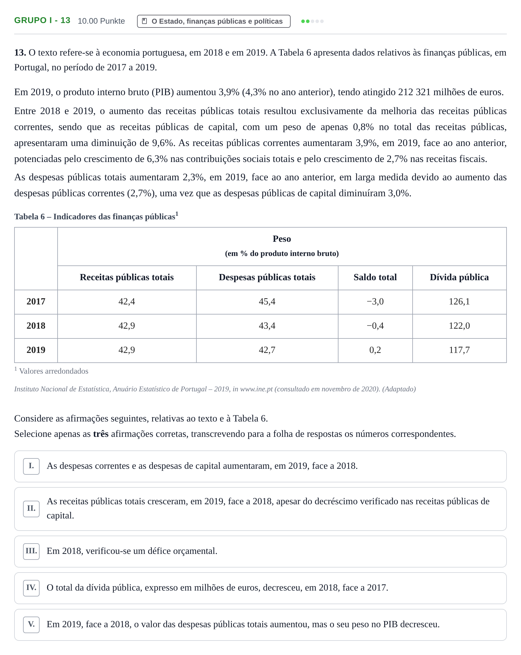 Enunciado: Grupo I - 13 · Exame Nacional Economia A 1.ª fase 2021
