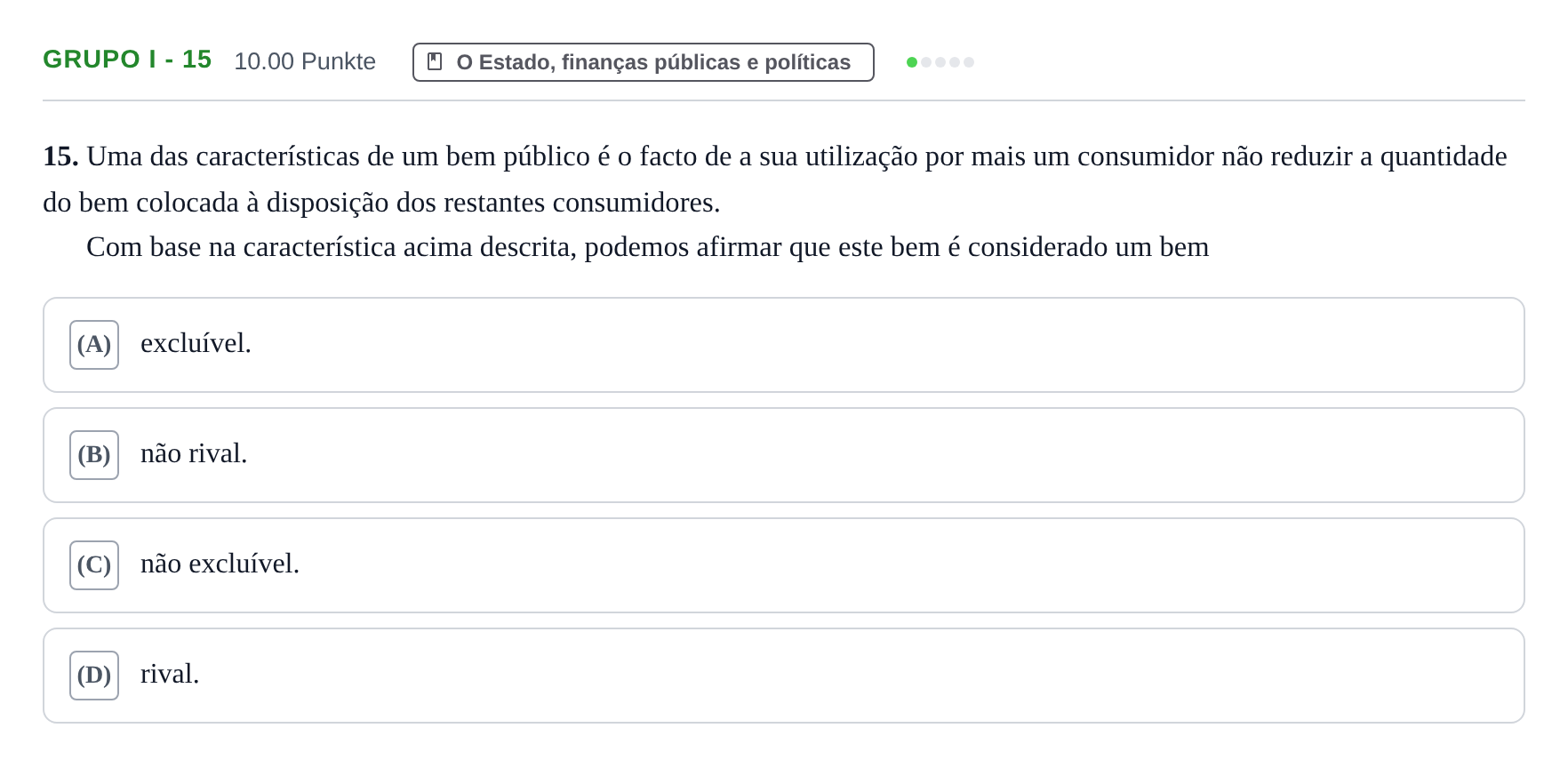 Enunciado: Grupo I - 15 · Exame Nacional Economia A 1.ª fase 2021