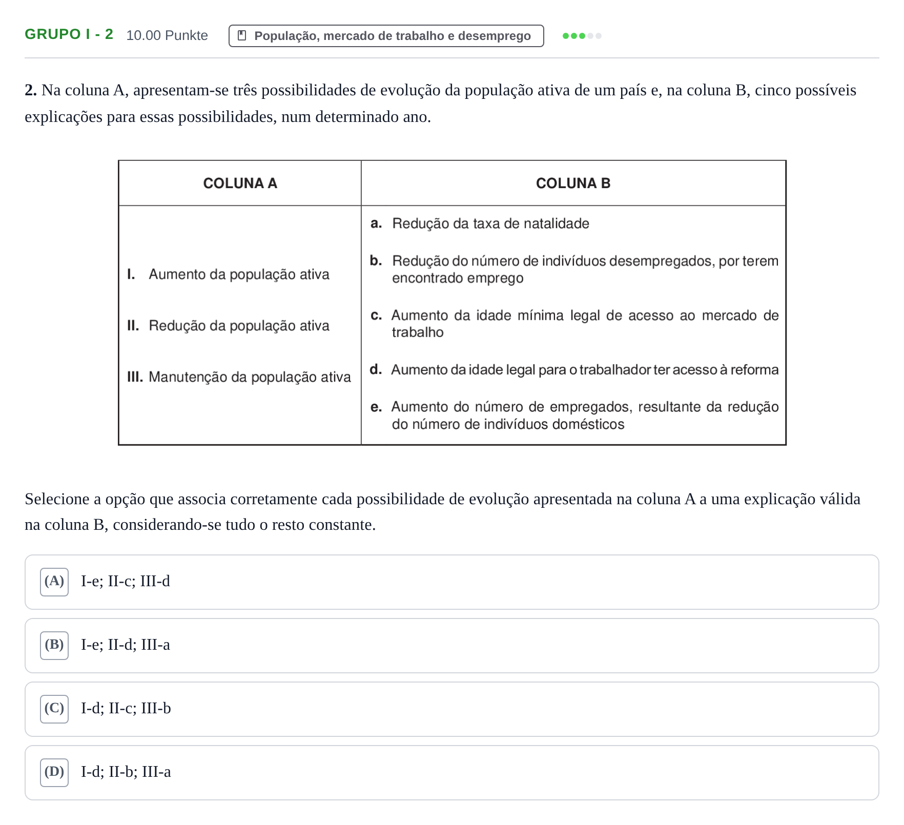 Enunciado: Grupo I - 2 · Exame Nacional Economia A 1.ª fase 2021