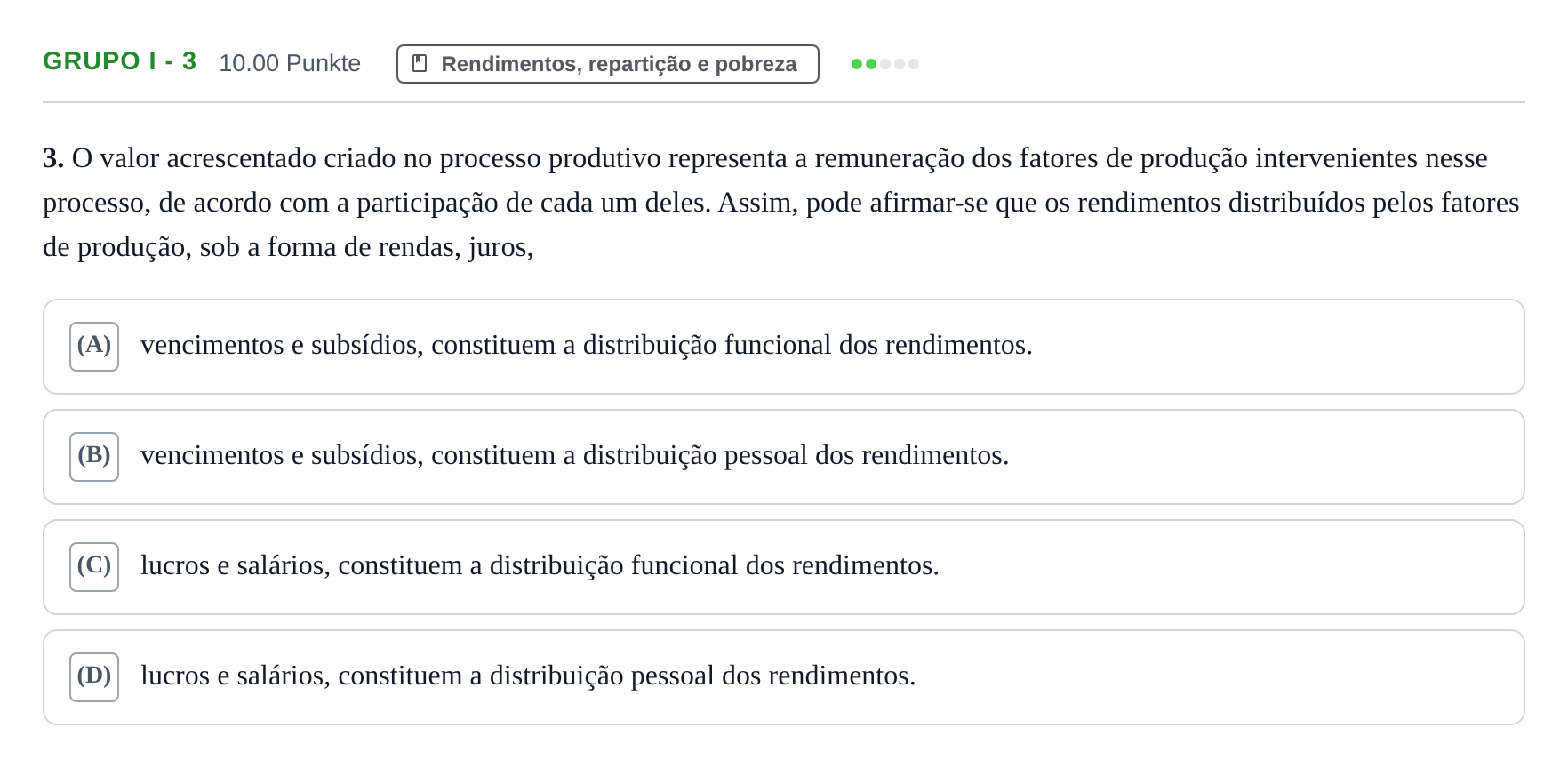 Enunciado: Grupo I - 3 · Exame Nacional Economia A 1.ª fase 2021
