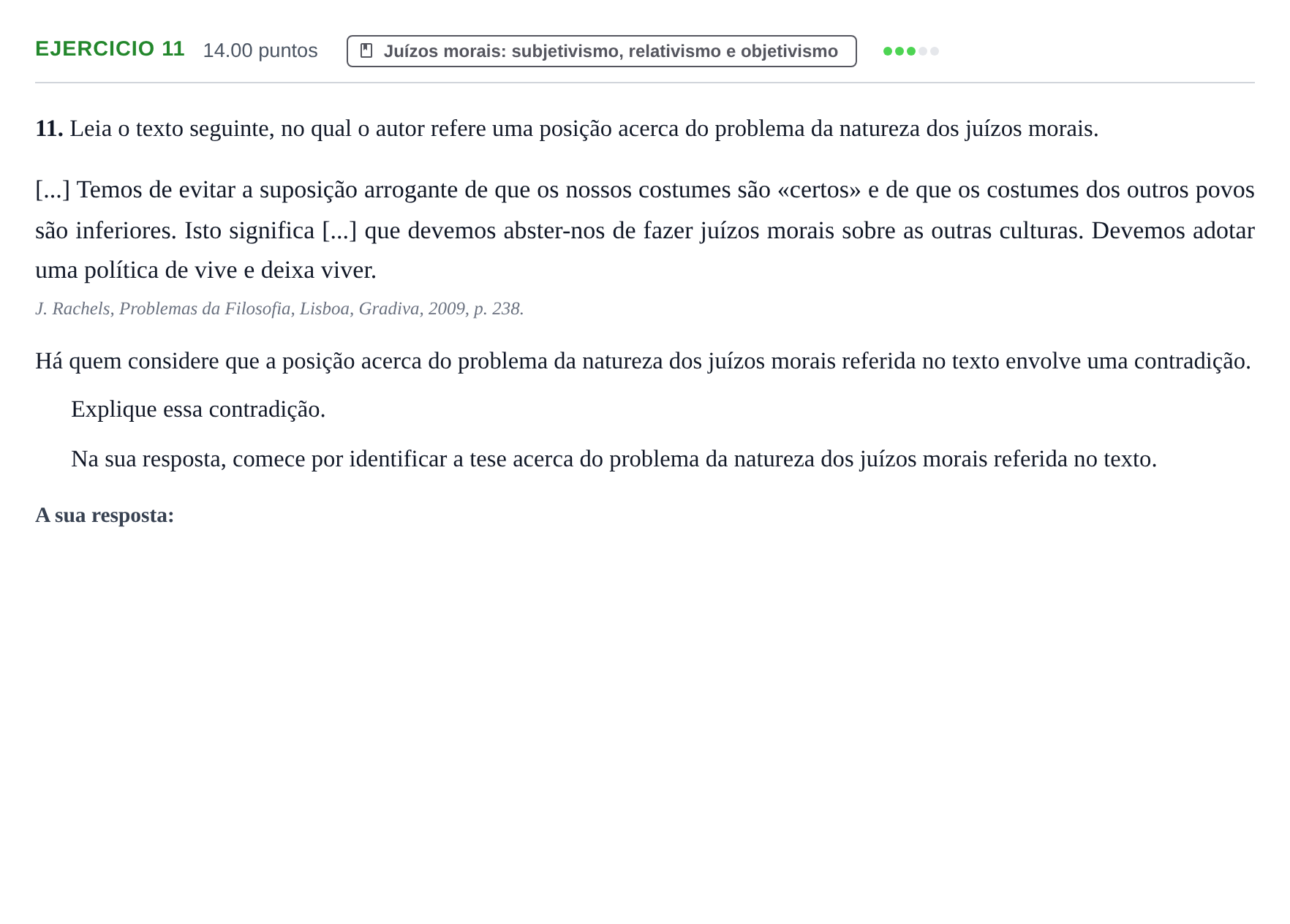 Enunciado: Exercício 11 · Exame Nacional Filosofia 2.ª fase 2021