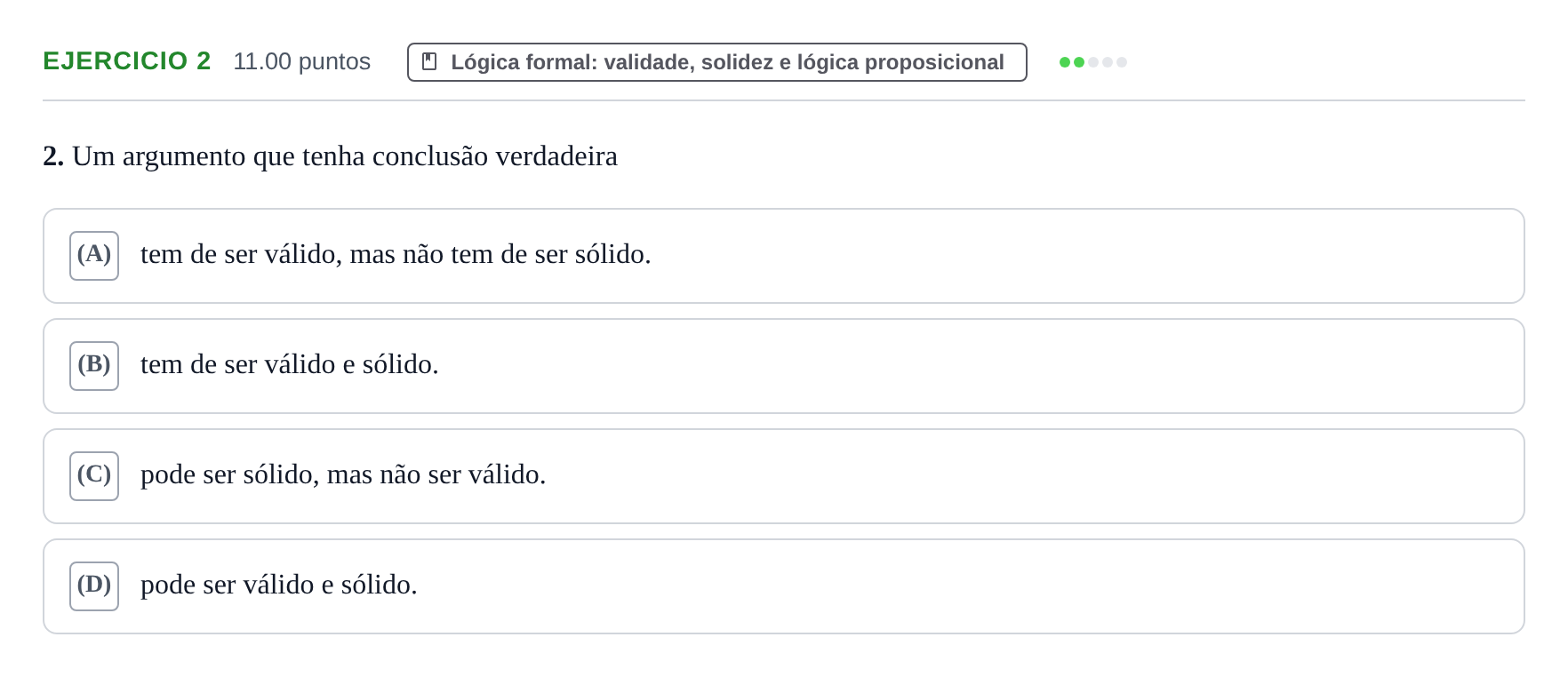 Enunciado: Exercício 2 · Exame Nacional Filosofia 2.ª fase 2021