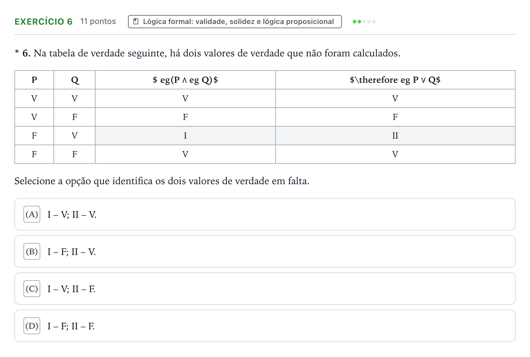 Enunciado: Exercício 6 · Exame Nacional Filosofia 2.ª fase 2021