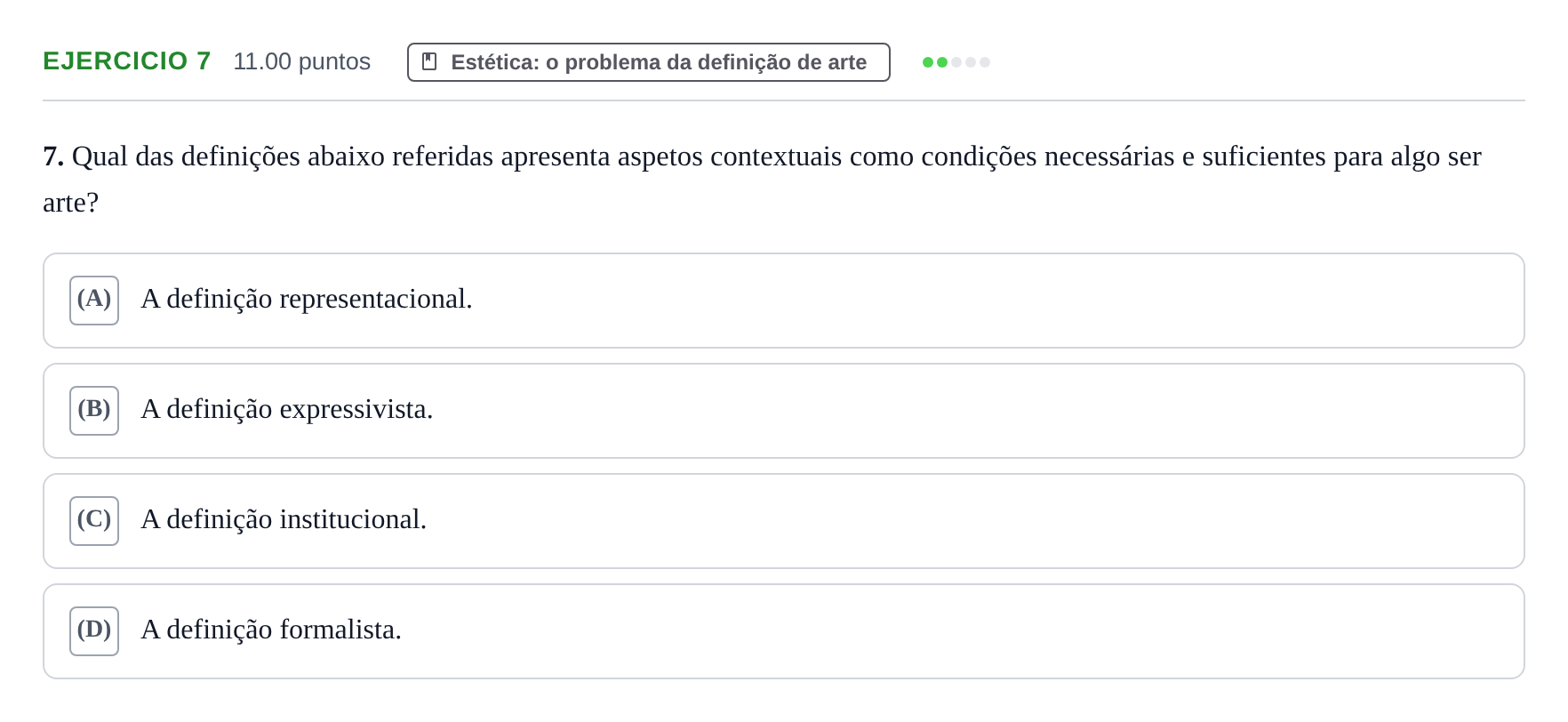 Enunciado: Exercício 7 · Exame Nacional Filosofia 2.ª fase 2021