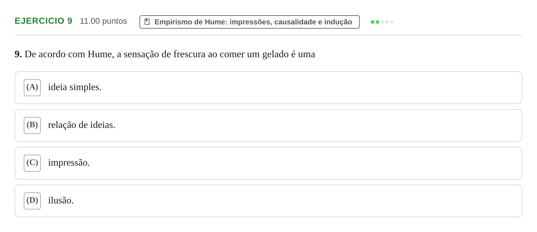 Enunciado: Exercício 9 · Exame Nacional Filosofia 2.ª fase 2021