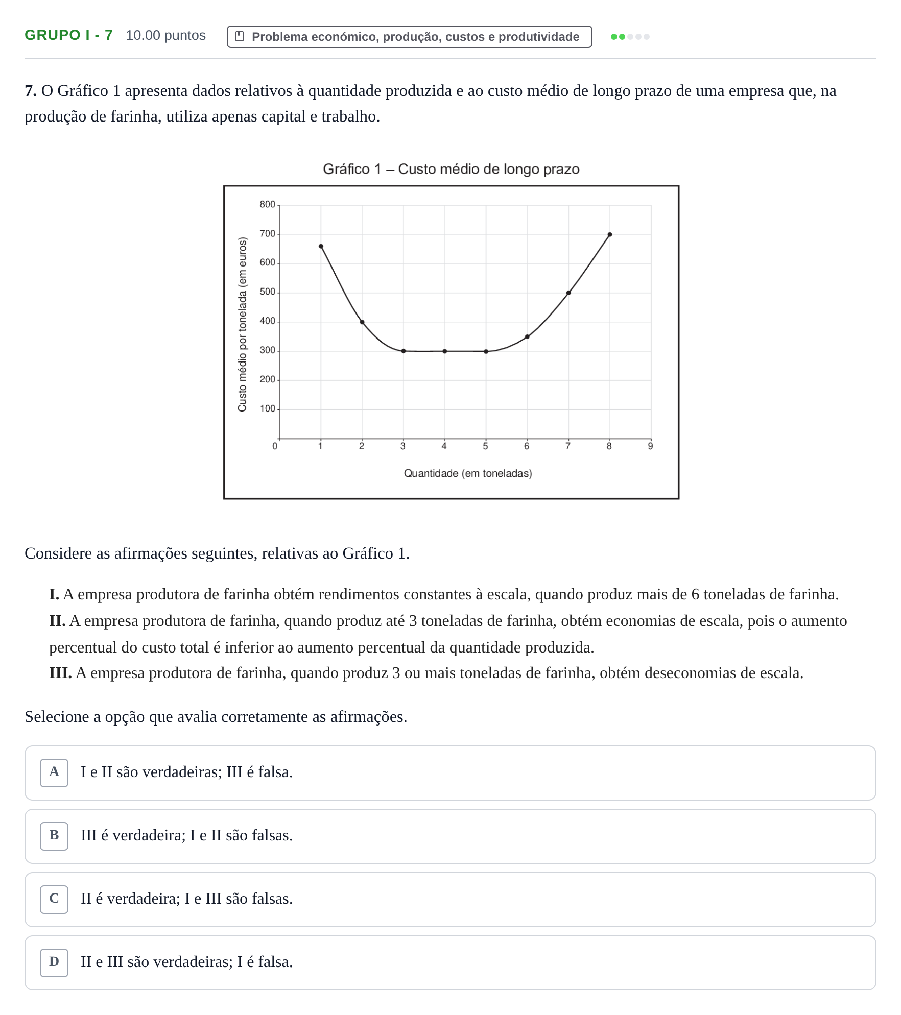 Enunciado: Grupo I - 7 · Exame Nacional Economia A 2.ª fase 2021