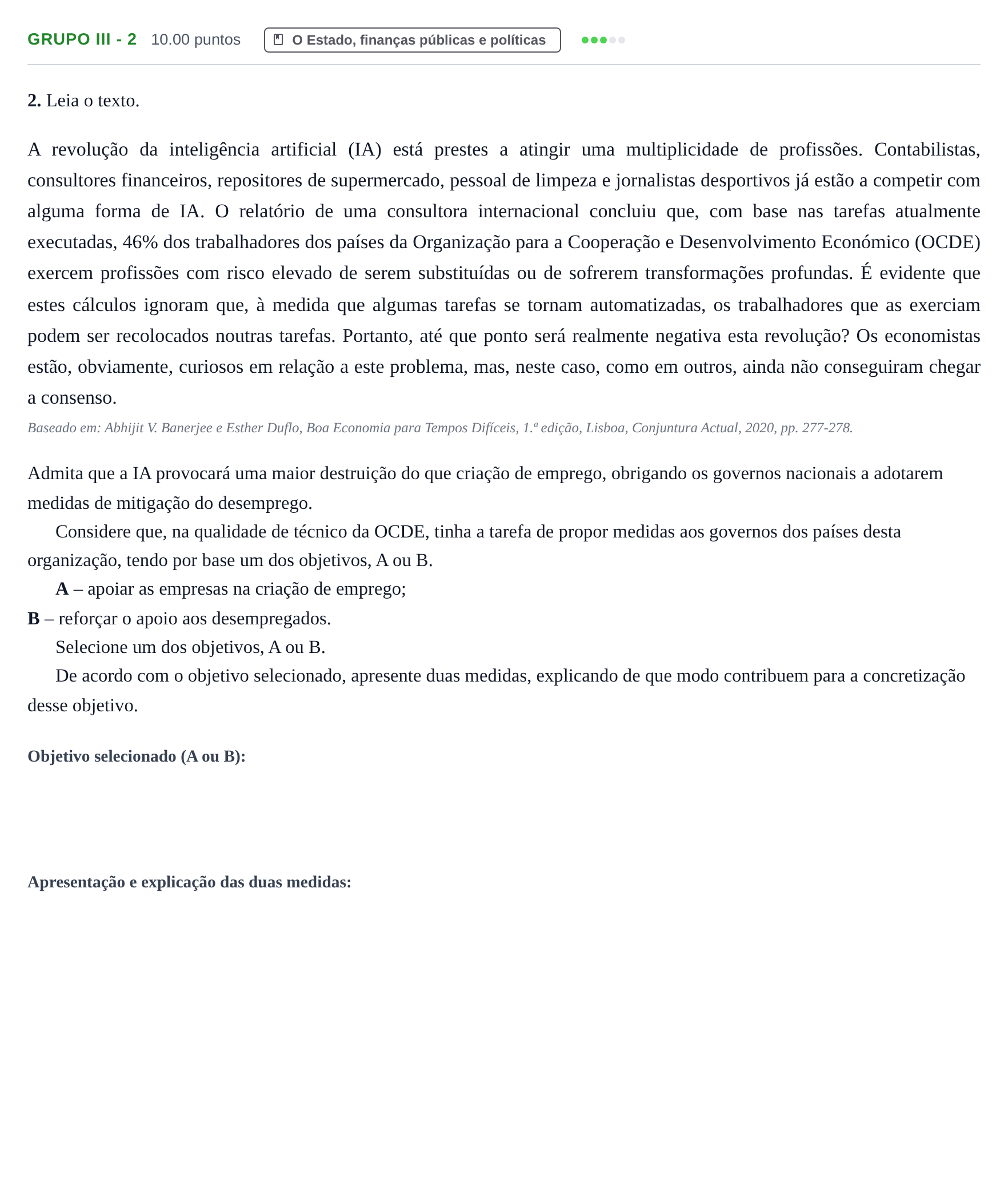 Enunciado: Grupo III - 2 · Exame Nacional Economia A 2.ª fase 2021