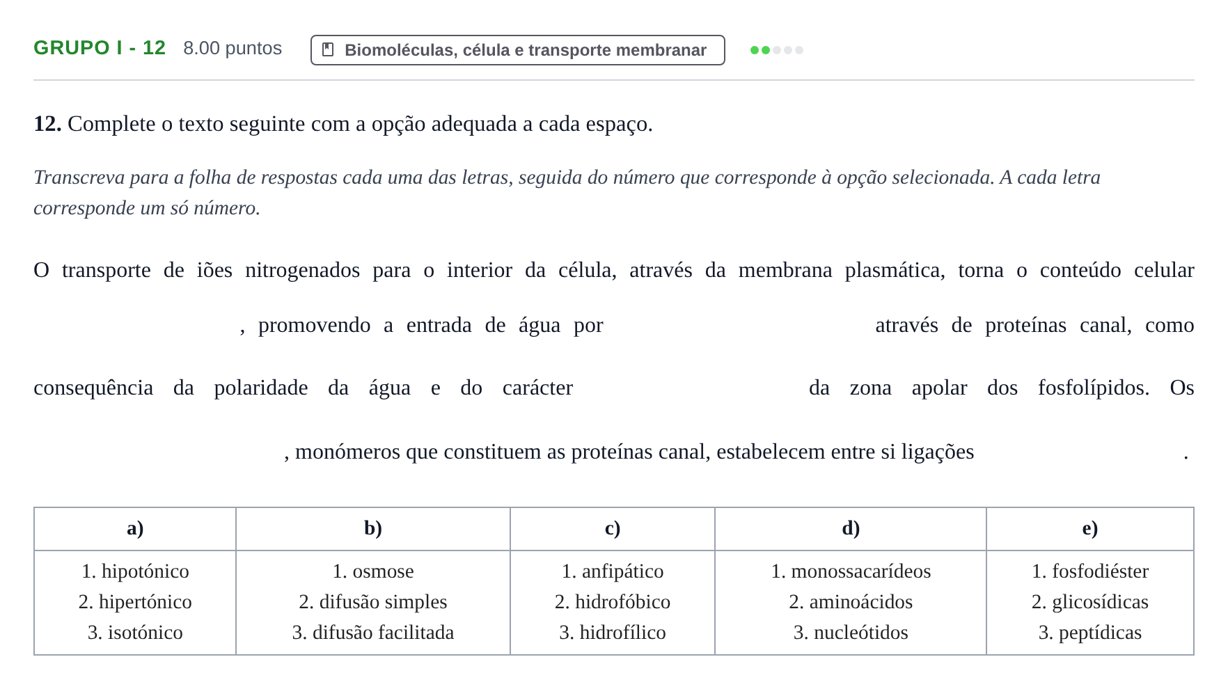 Enunciado: Grupo I - 12 · Exame Nacional Biologia e Geologia 2.ª fase 2021