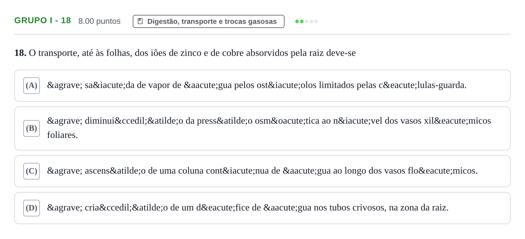 Enunciado: Grupo I - 18 · Exame Nacional Biologia e Geologia 2.ª fase 2021