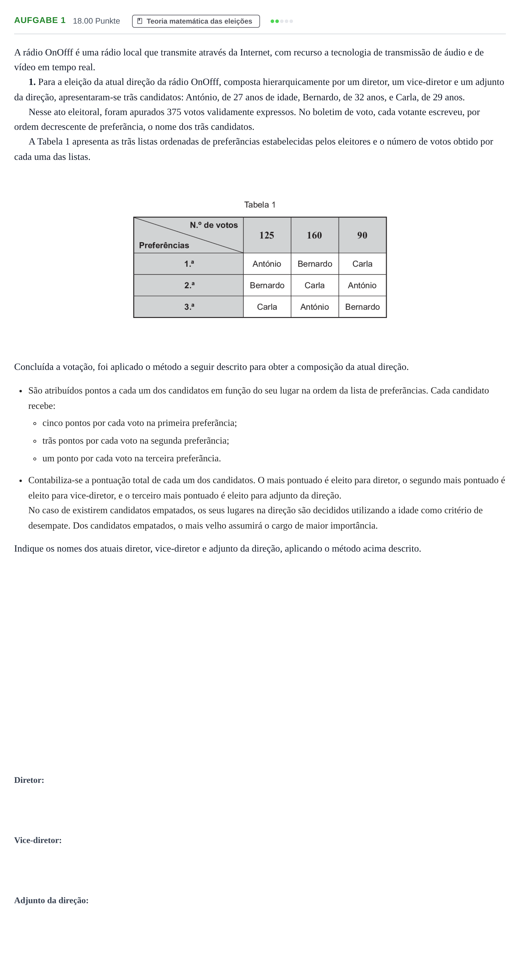 Enunciado: Exercício 1 · Exame Nacional Matemática Aplicada às Ciências Sociais Época especial 2021