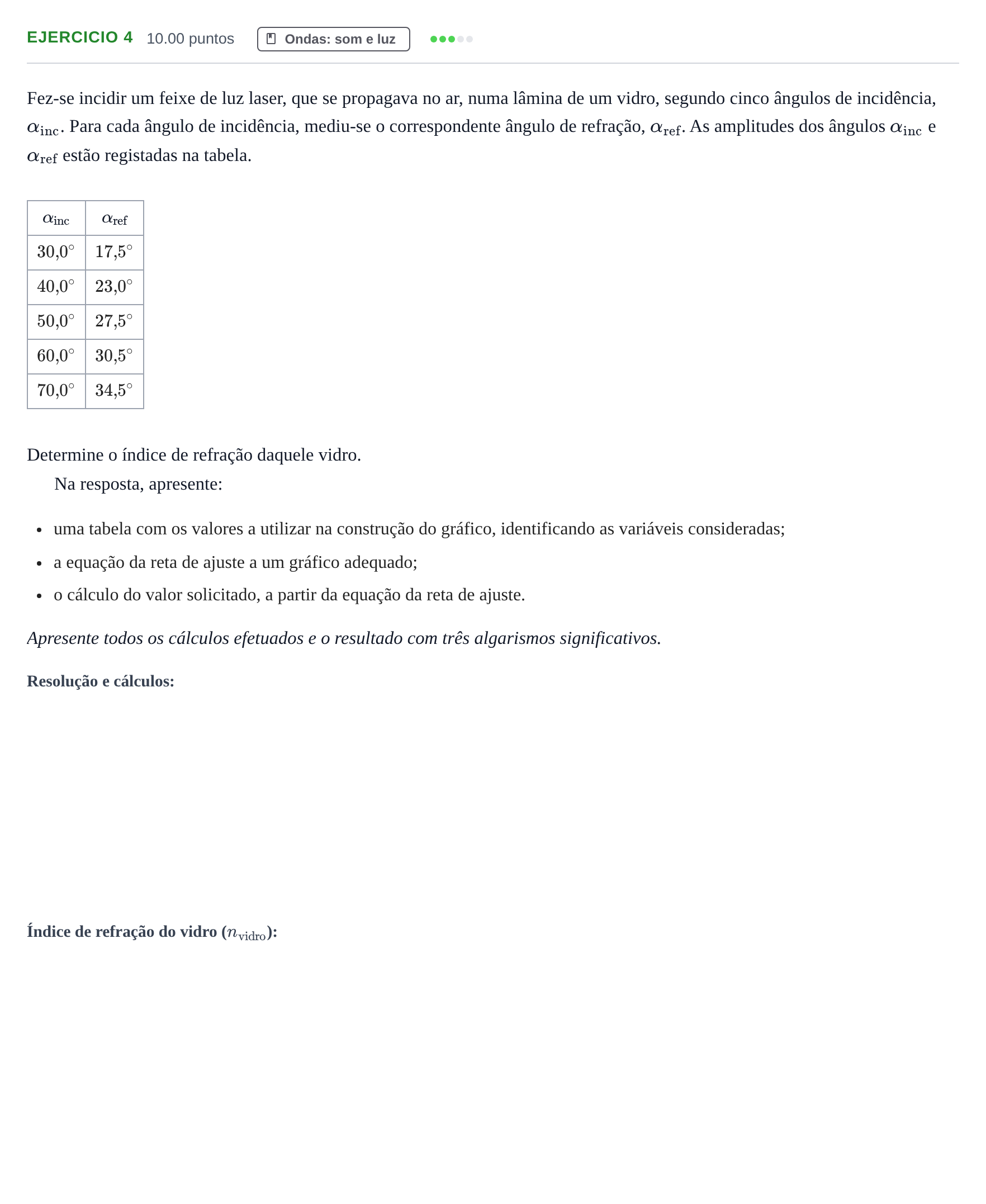 Enunciado: Exercício 4 · Exame Nacional Física e Química A 1.ª fase 2021
