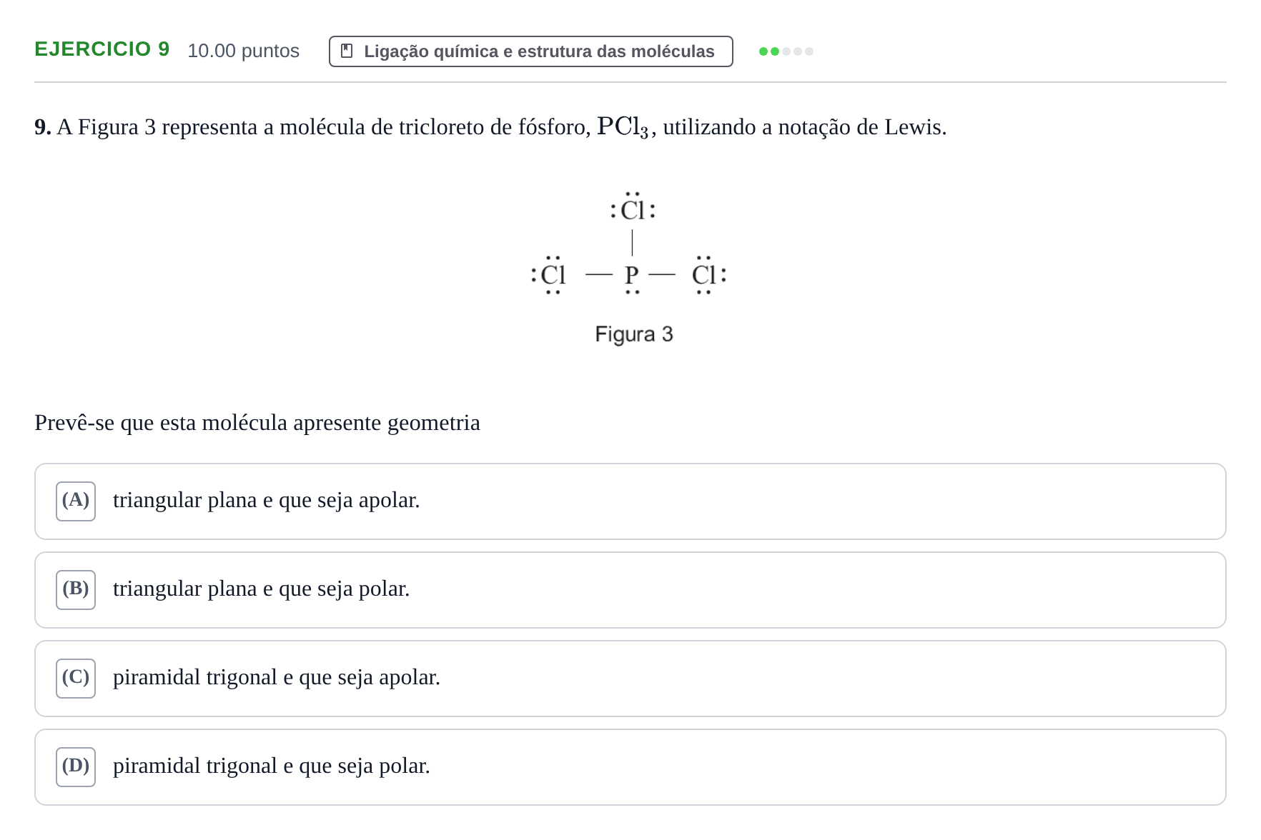 Enunciado: Exercício 9 · Exame Nacional Física e Química A 2.ª fase 2021