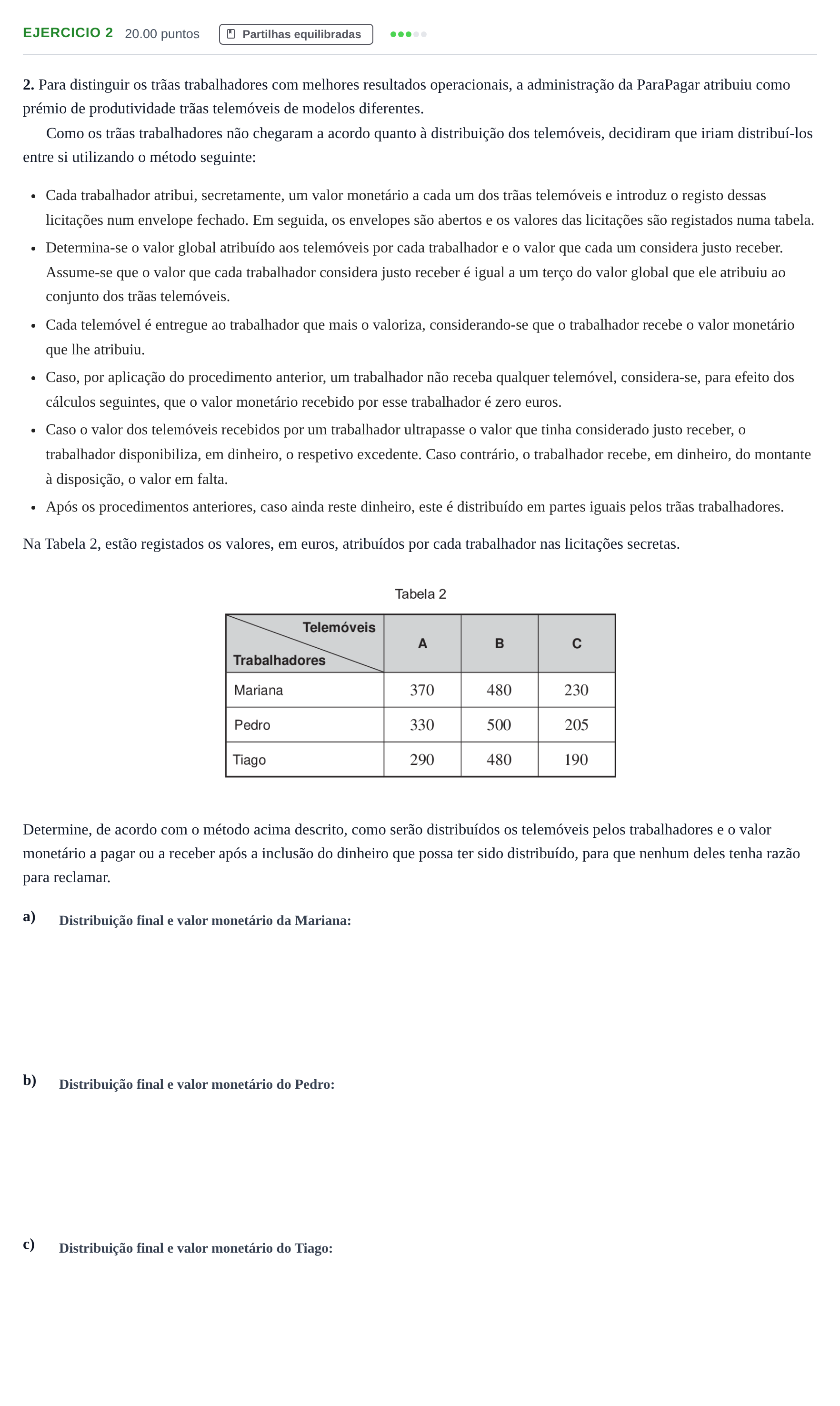 Enunciado: Exercício 2 · Exame Nacional Matemática Aplicada às Ciências Sociais 1.ª fase 2021