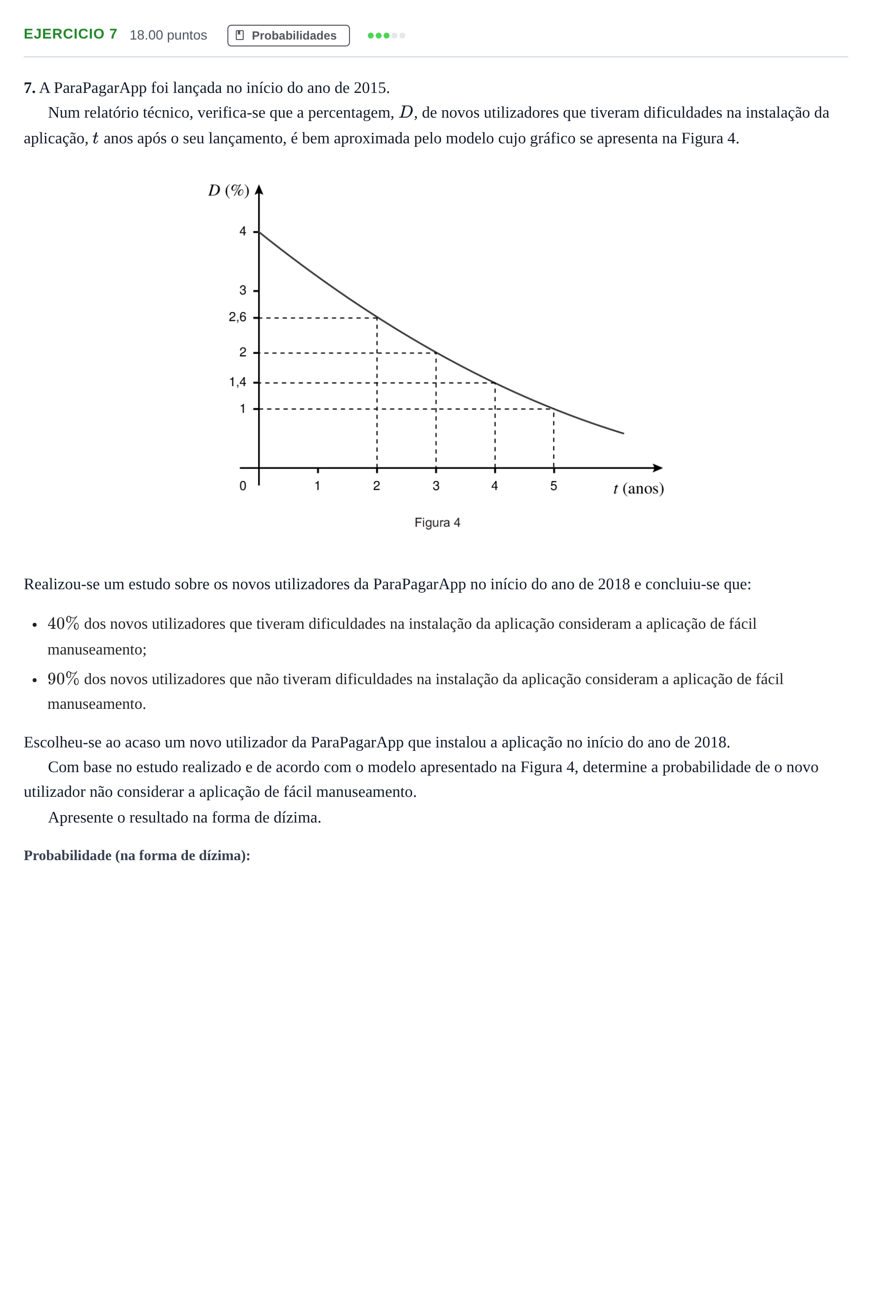 Enunciado: Exercício 7 · Exame Nacional Matemática Aplicada às Ciências Sociais 1.ª fase 2021