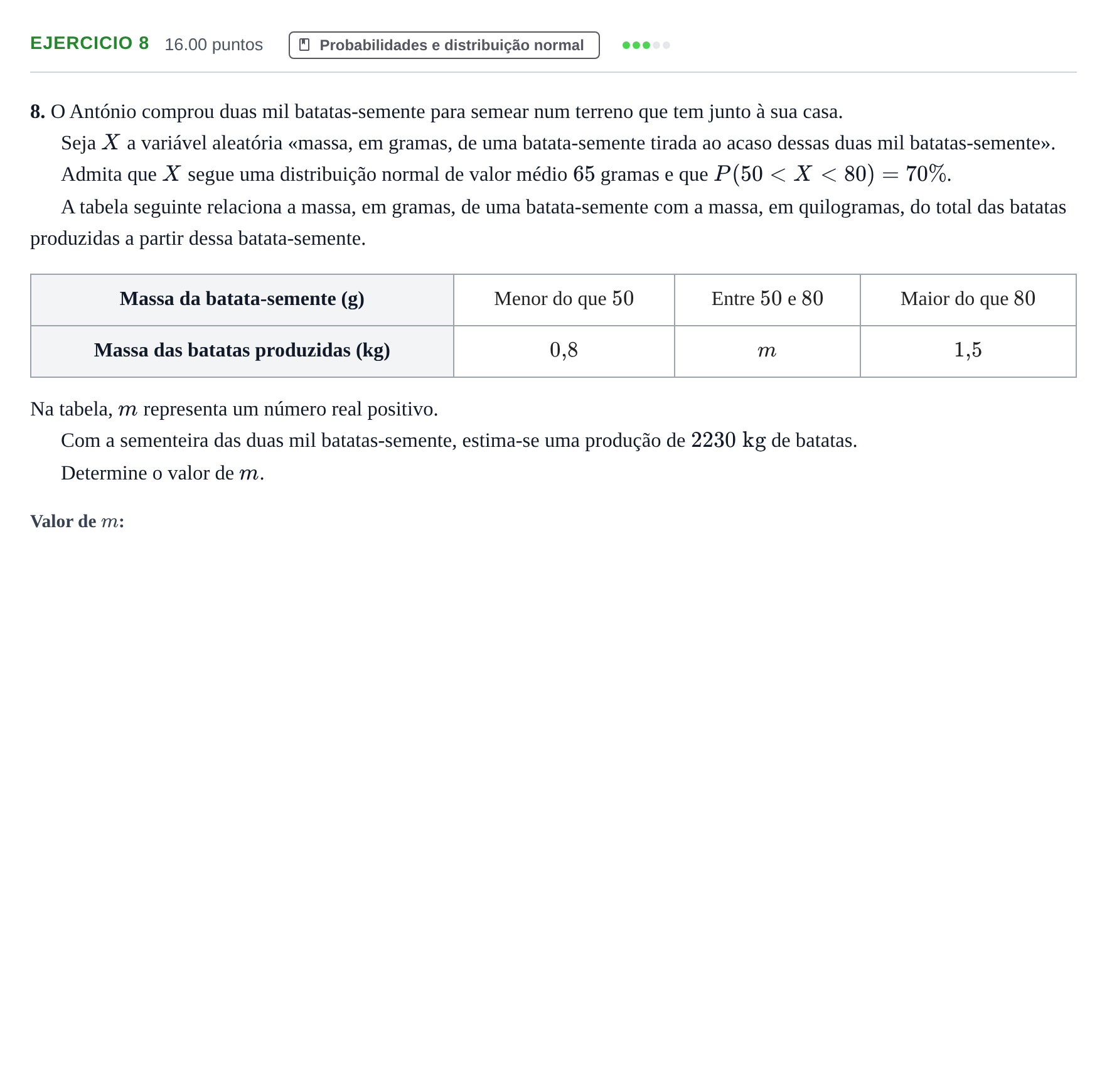 Enunciado: Exercício 8 · Exame Nacional Matemática B 1.ª fase 2021