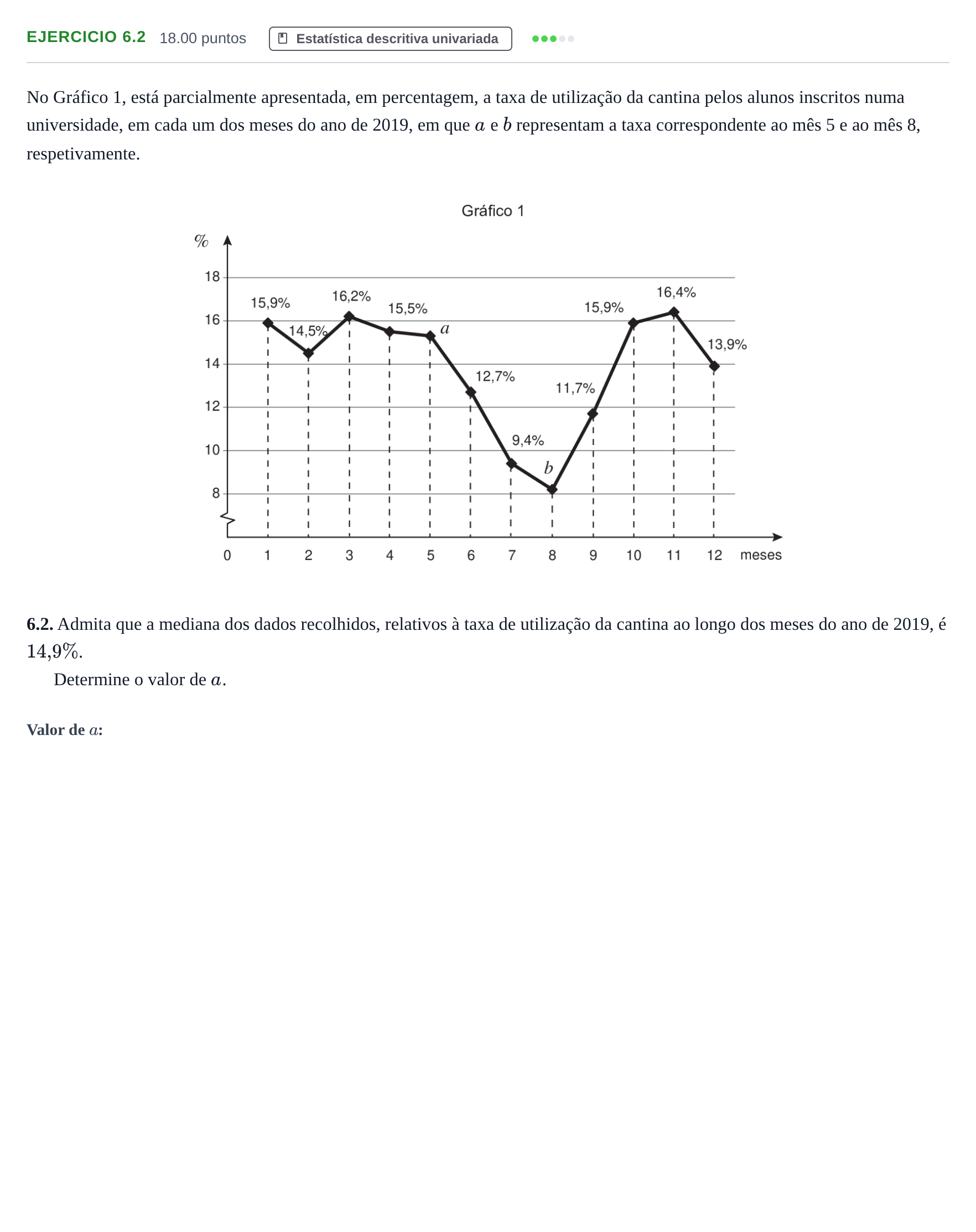 Enunciado: Exercício 6.2 · Exame Nacional Matemática Aplicada às Ciências Sociais 2.ª fase 2021