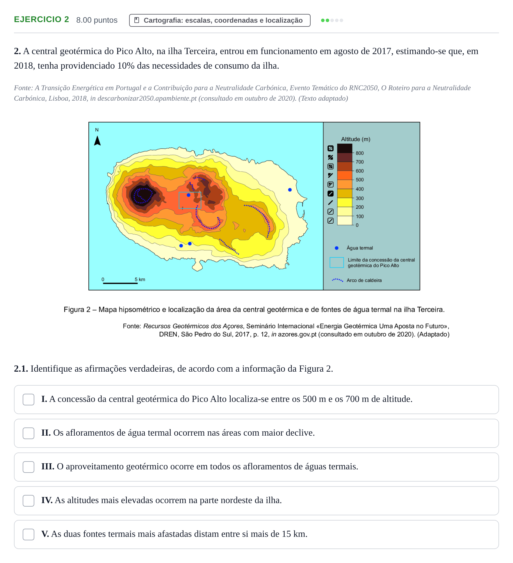 Enunciado: Exercício 2 - Cartografia: escalas, coordenadas e localizaç… · Exame Nacional Geografia A 2.ª fase 2021