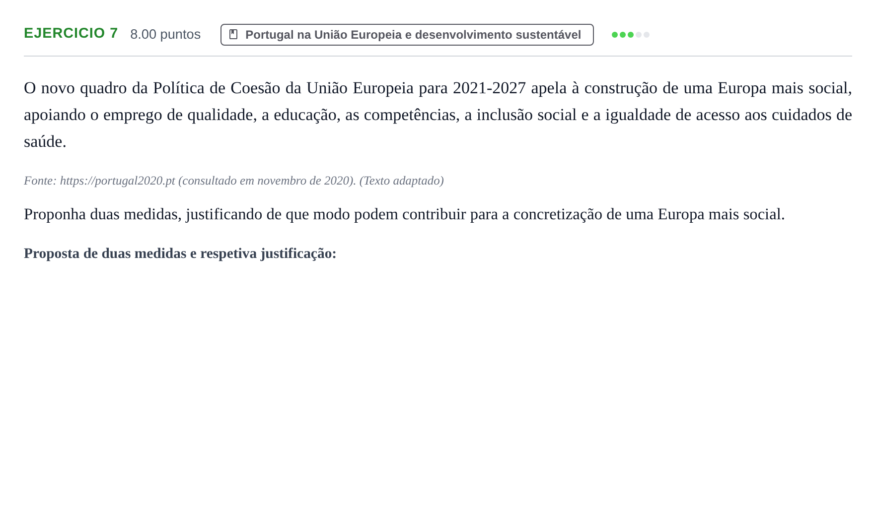 Enunciado: Exercício 7 · Exame Nacional Geografia A 2.ª fase 2021