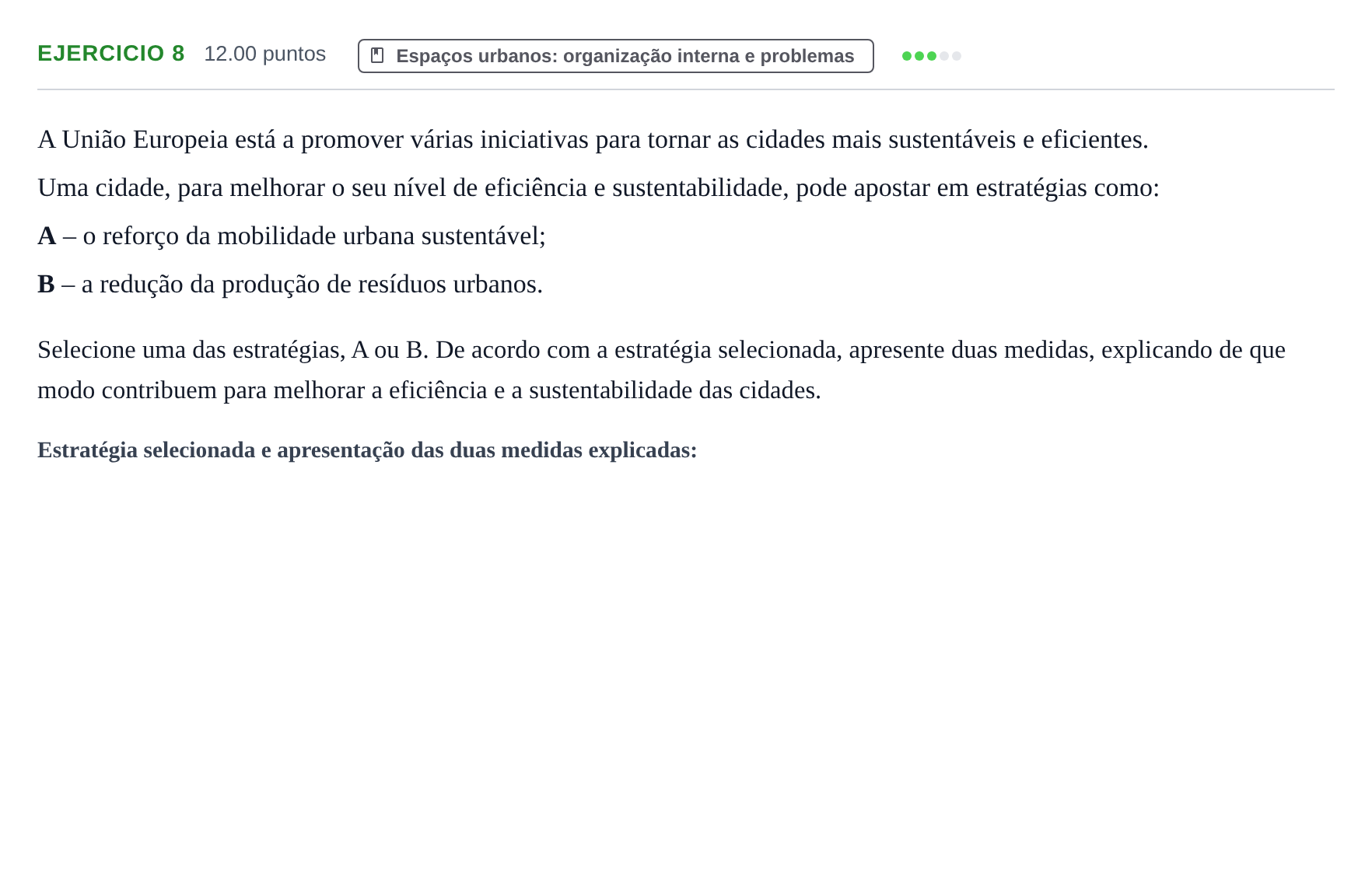 Enunciado: Exercício 8 · Exame Nacional Geografia A 2.ª fase 2021