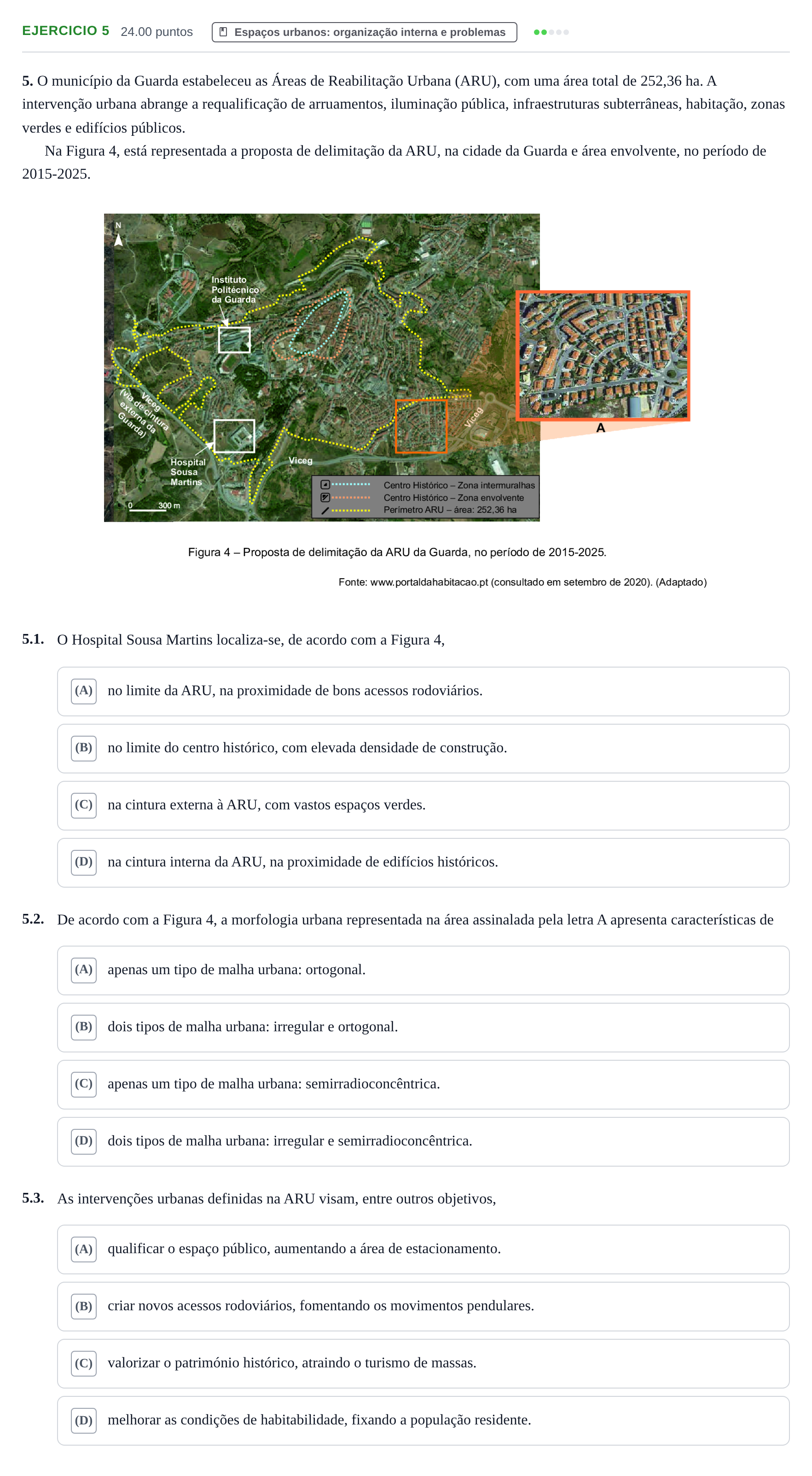 Enunciado: Exercício 5 · Exame Nacional Geografia A 1.ª fase 2021