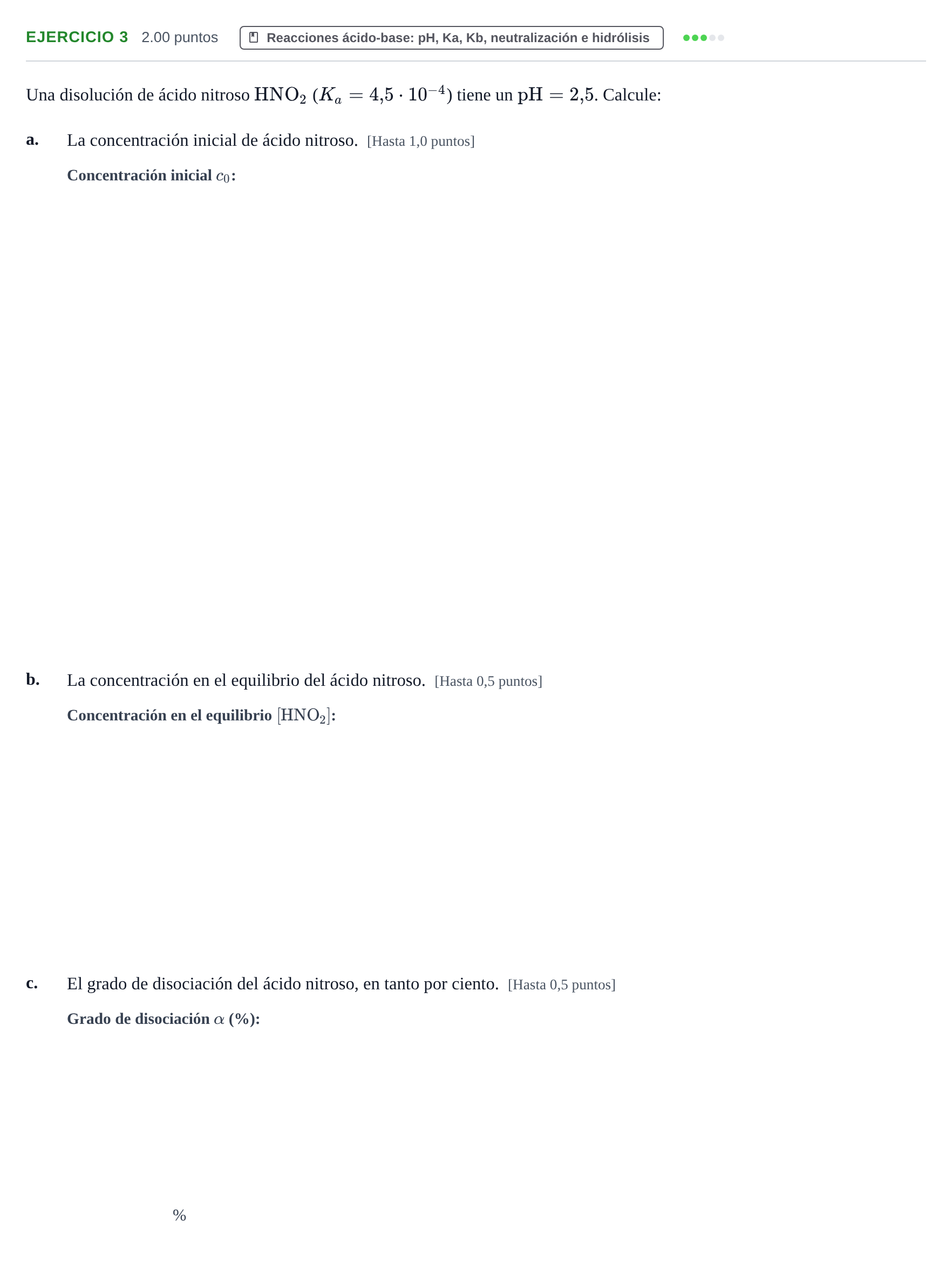 Enunciado: Problema 3 · Química PAU Castilla y León Extraordinaria 2023