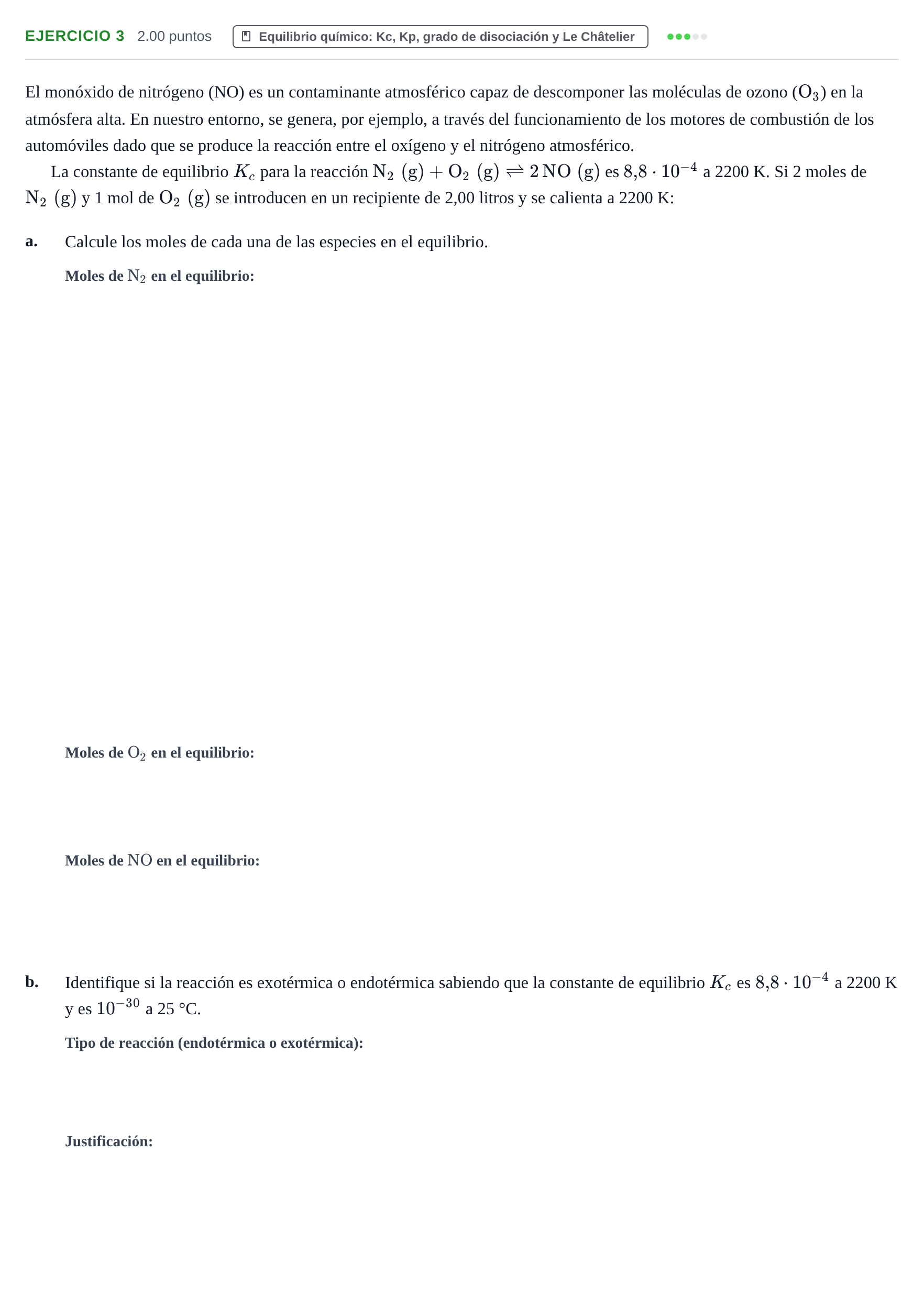 Enunciado: Problema 3 · Química PAU Castilla y León Ordinaria 2023