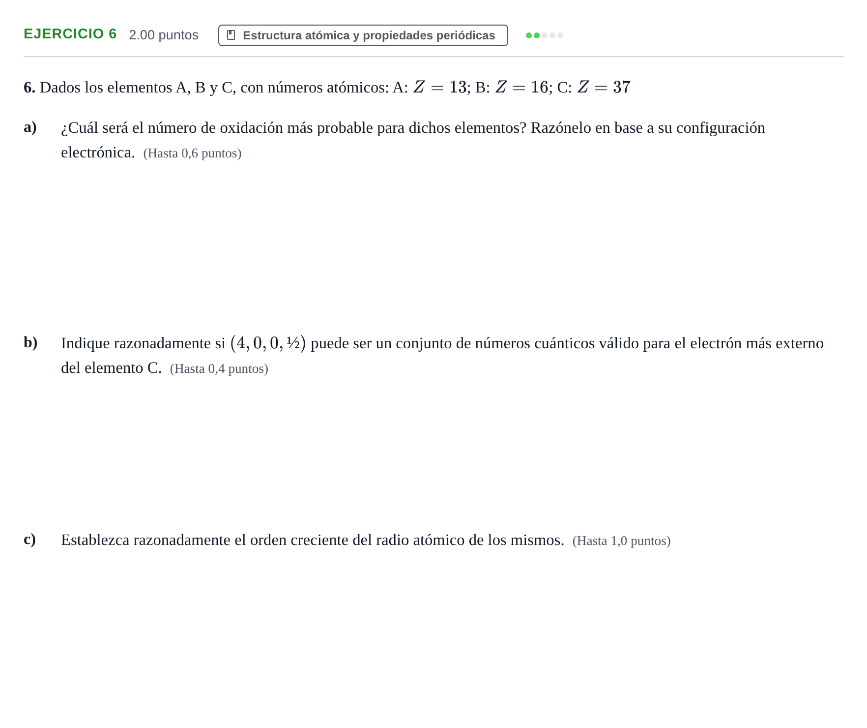 Enunciado: Problema 6 · Química PAU Castilla y León Ordinaria 2023