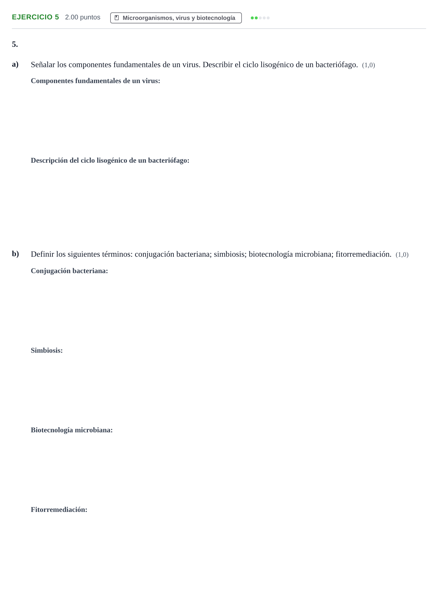 Enunciado: Problema 5 · Biología PAU Castilla y León Ordinaria 2022