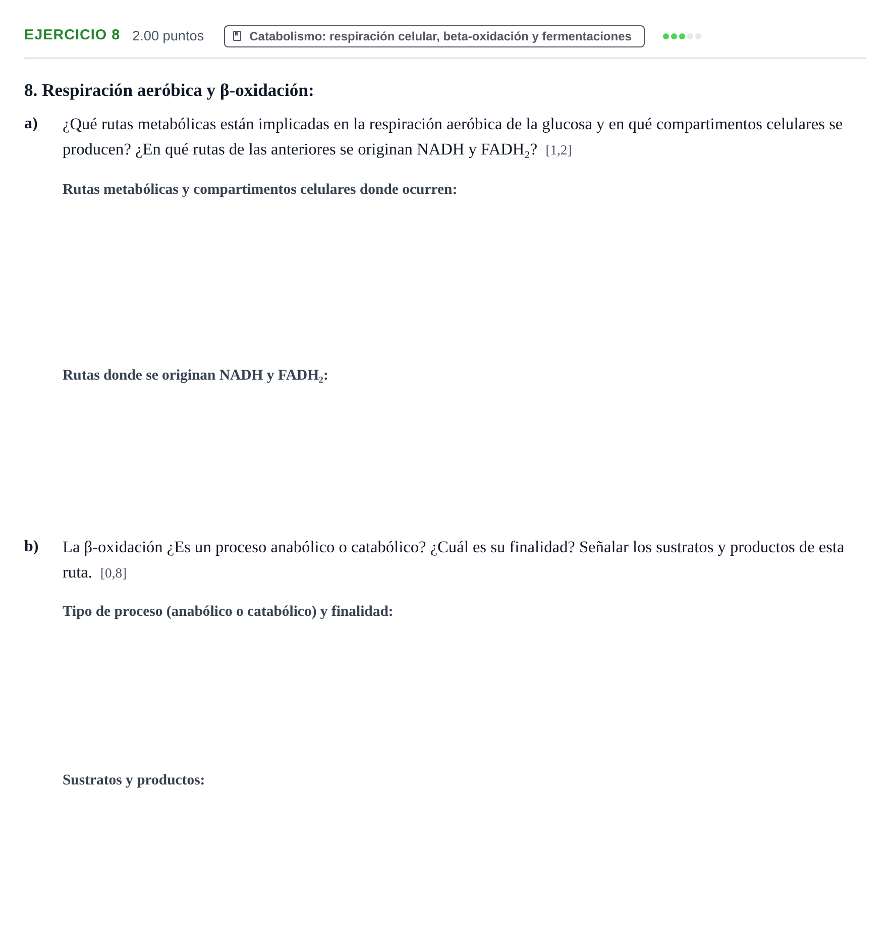 Enunciado: Problema 8 · Biología PAU Castilla y León Ordinaria 2022