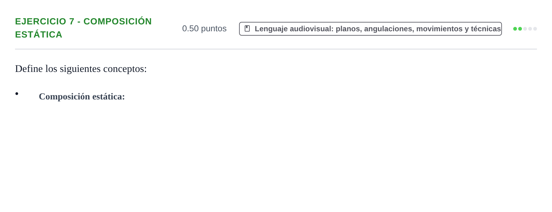 Enunciado: Ejercicio 7 - Composición estática · Cultura Audiovisual II PAU Castilla y León Ordinaria 2022