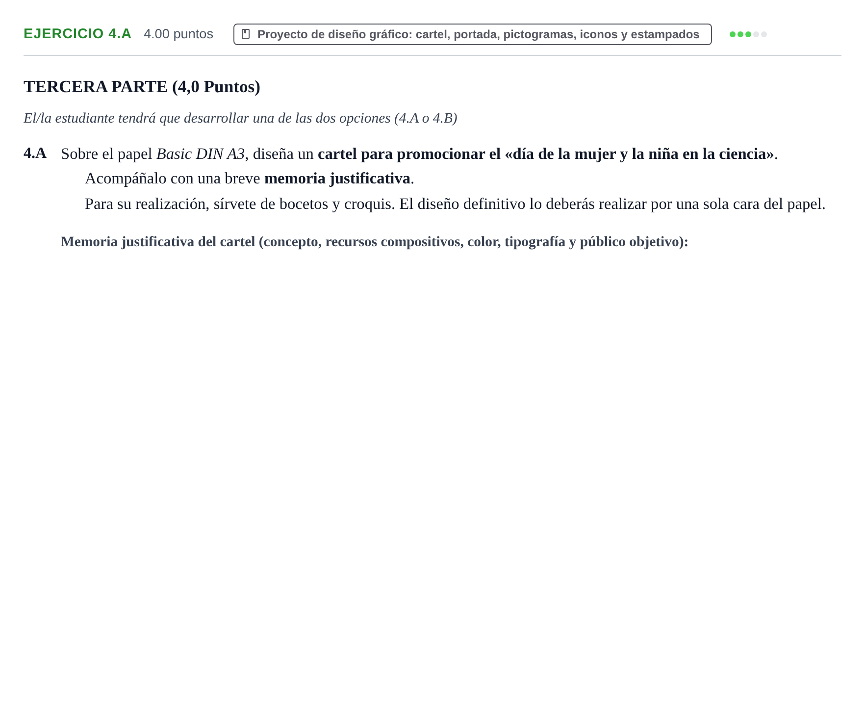 Enunciado: Ejercicio 4.A · Diseño PAU Castilla y León Extraordinaria 2022