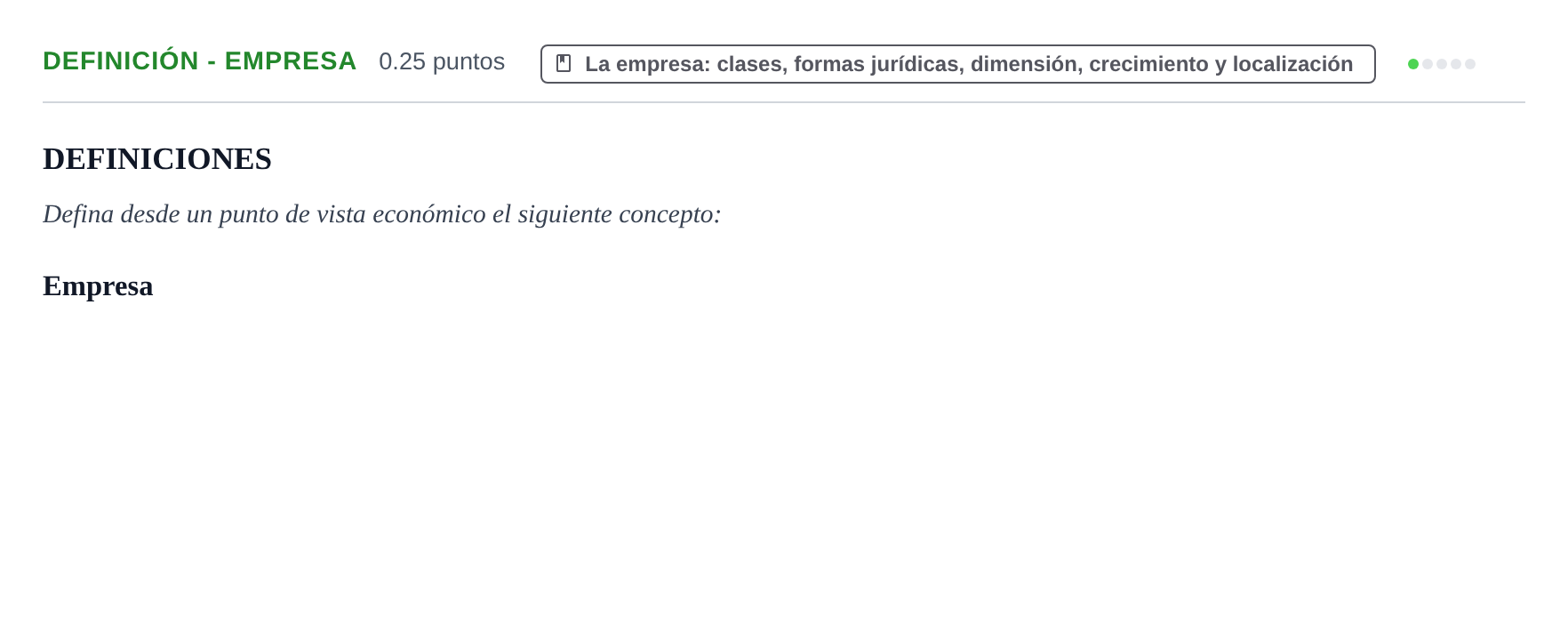 Enunciado: Ejercicio Definición - Empresa · Empresa y Diseño de Modelos de Negocio PAU Castilla y León Extraordinaria 2022