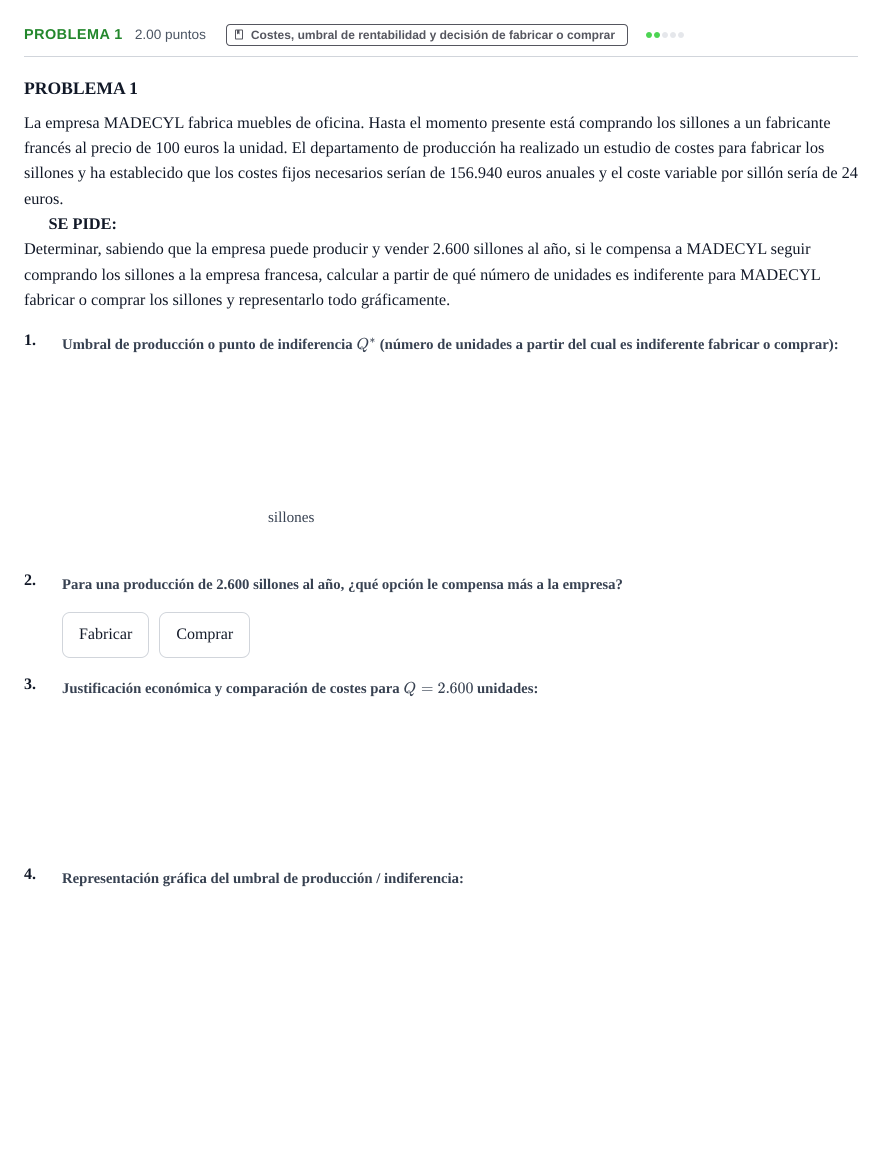 Enunciado: Problema 1 · Empresa y Diseño de Modelos de Negocio PAU Castilla y León Ordinaria 2022
