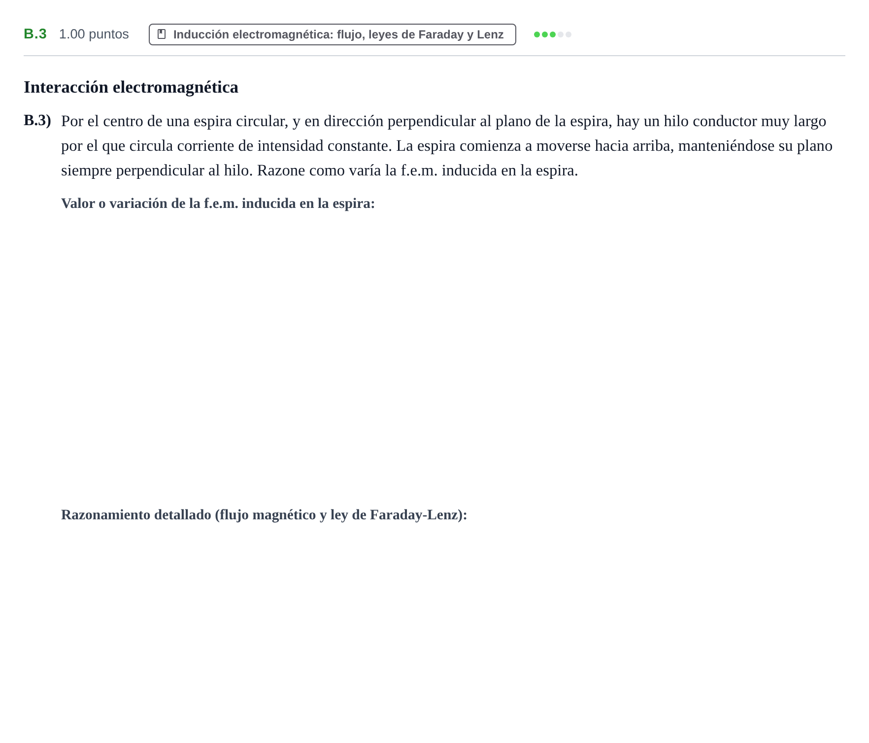Enunciado: Ejercicio B.3 · Física PAU Castilla y León Extraordinaria 2022