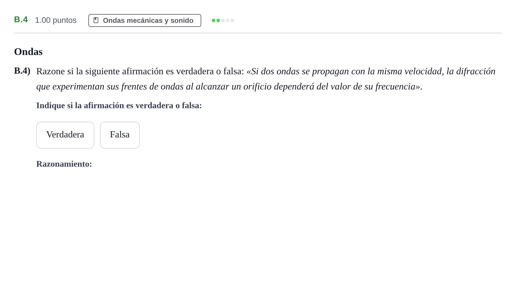 Enunciado: Ejercicio B.4 · Física PAU Castilla y León Extraordinaria 2022