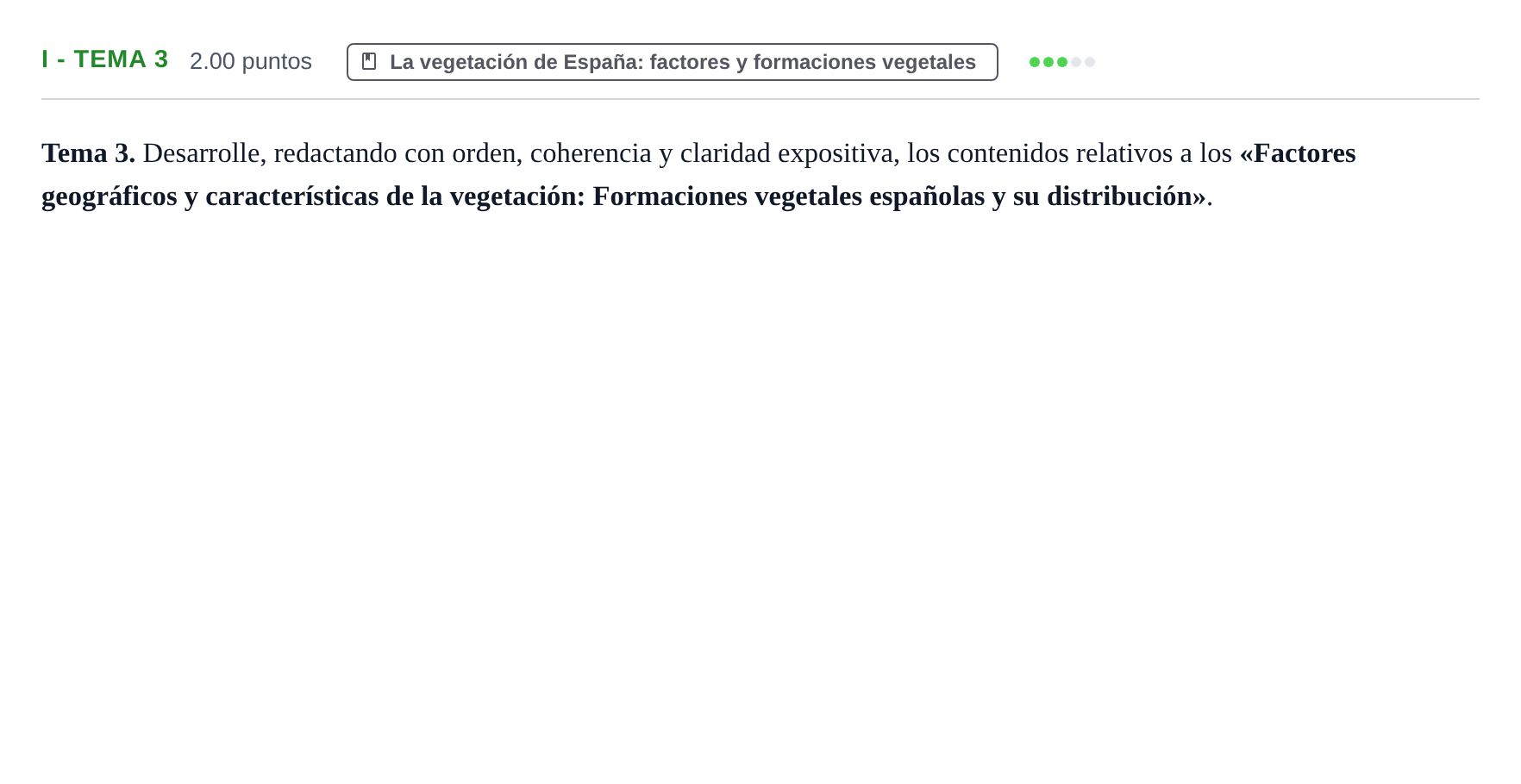 Enunciado: Ejercicio I - Tema 3 · Geografía PAU Castilla y León Extraordinaria 2022