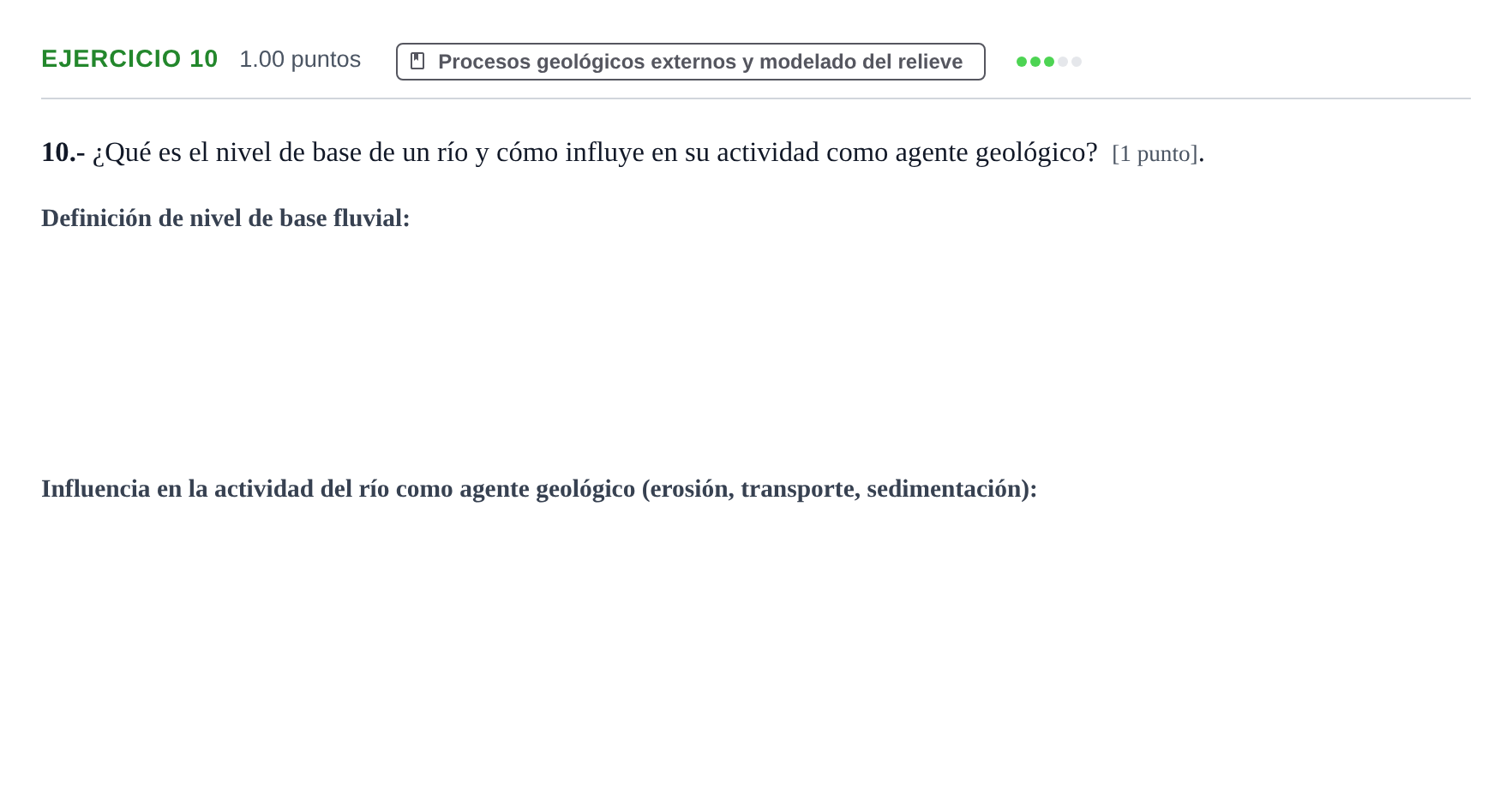 Enunciado: Problema 10 · Geología y Ciencias Ambientales PAU Castilla y León Ordinaria 2022