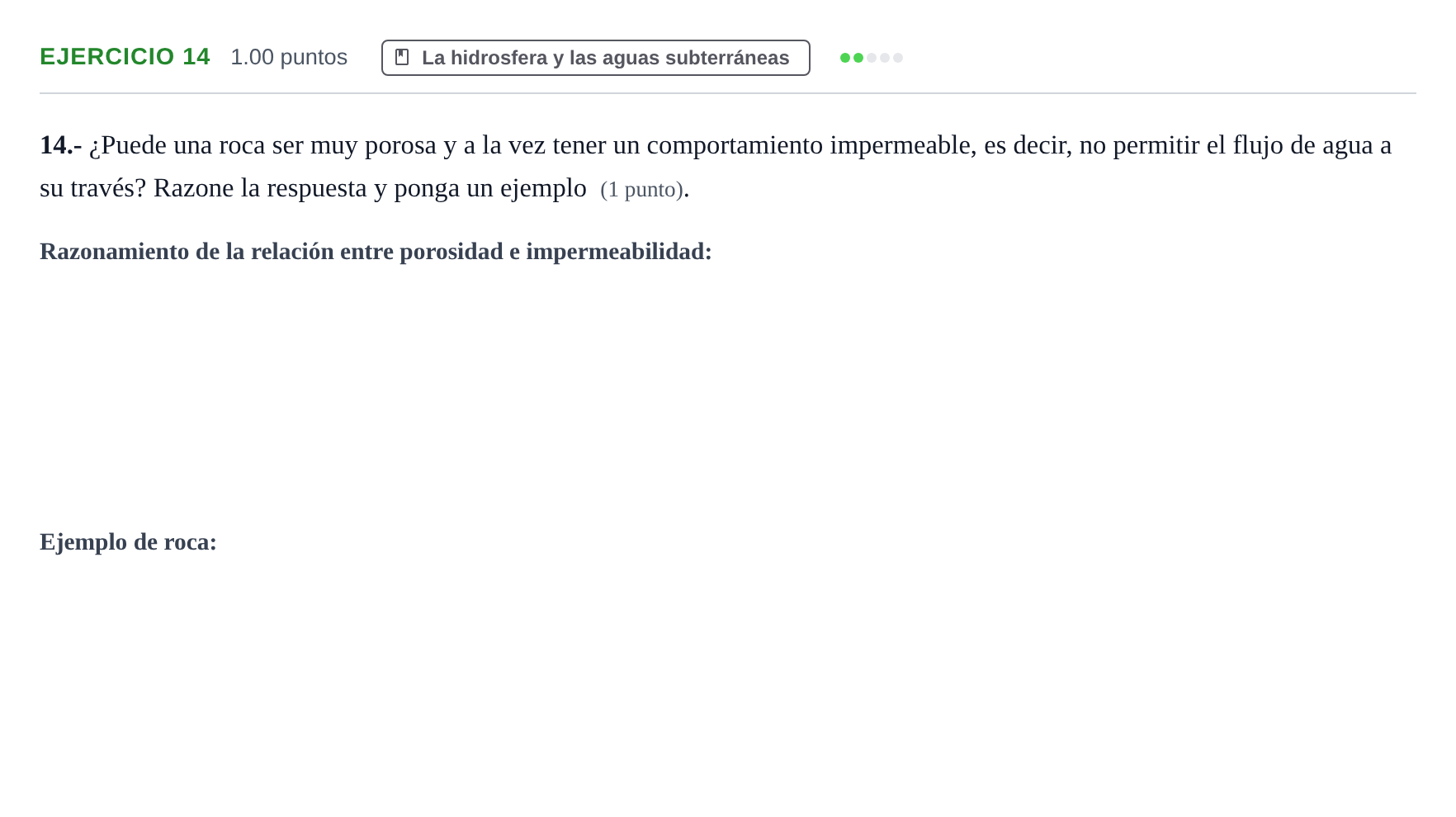 Enunciado: Problema 14 · Geología y Ciencias Ambientales PAU Castilla y León Ordinaria 2022