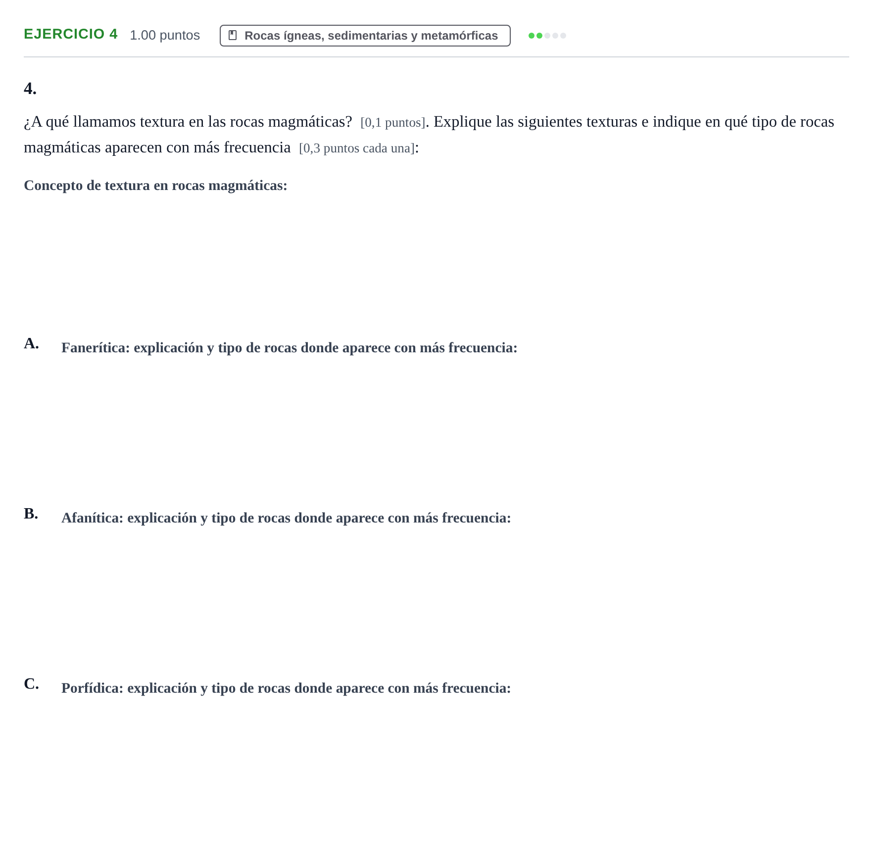 Enunciado: Problema 4 · Geología y Ciencias Ambientales PAU Castilla y León Ordinaria 2022