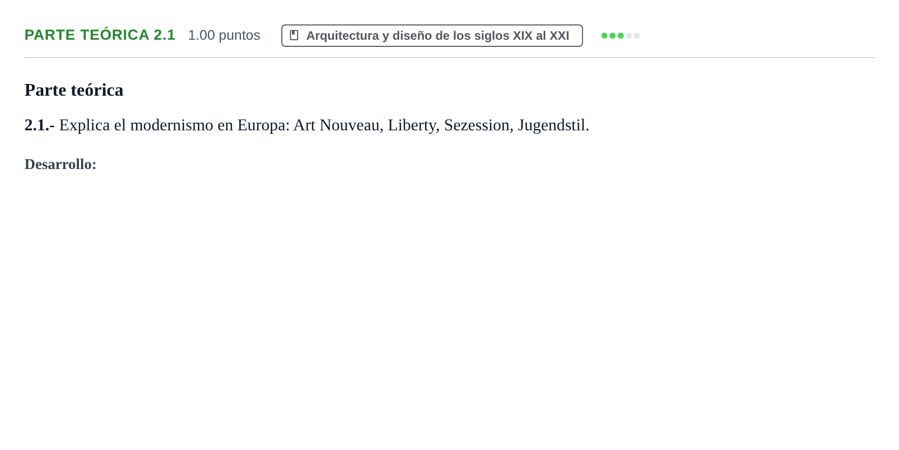 Enunciado: Ejercicio Parte teórica 2.1 · Fundamentos Artísticos PAU Castilla y León Extraordinaria 2022