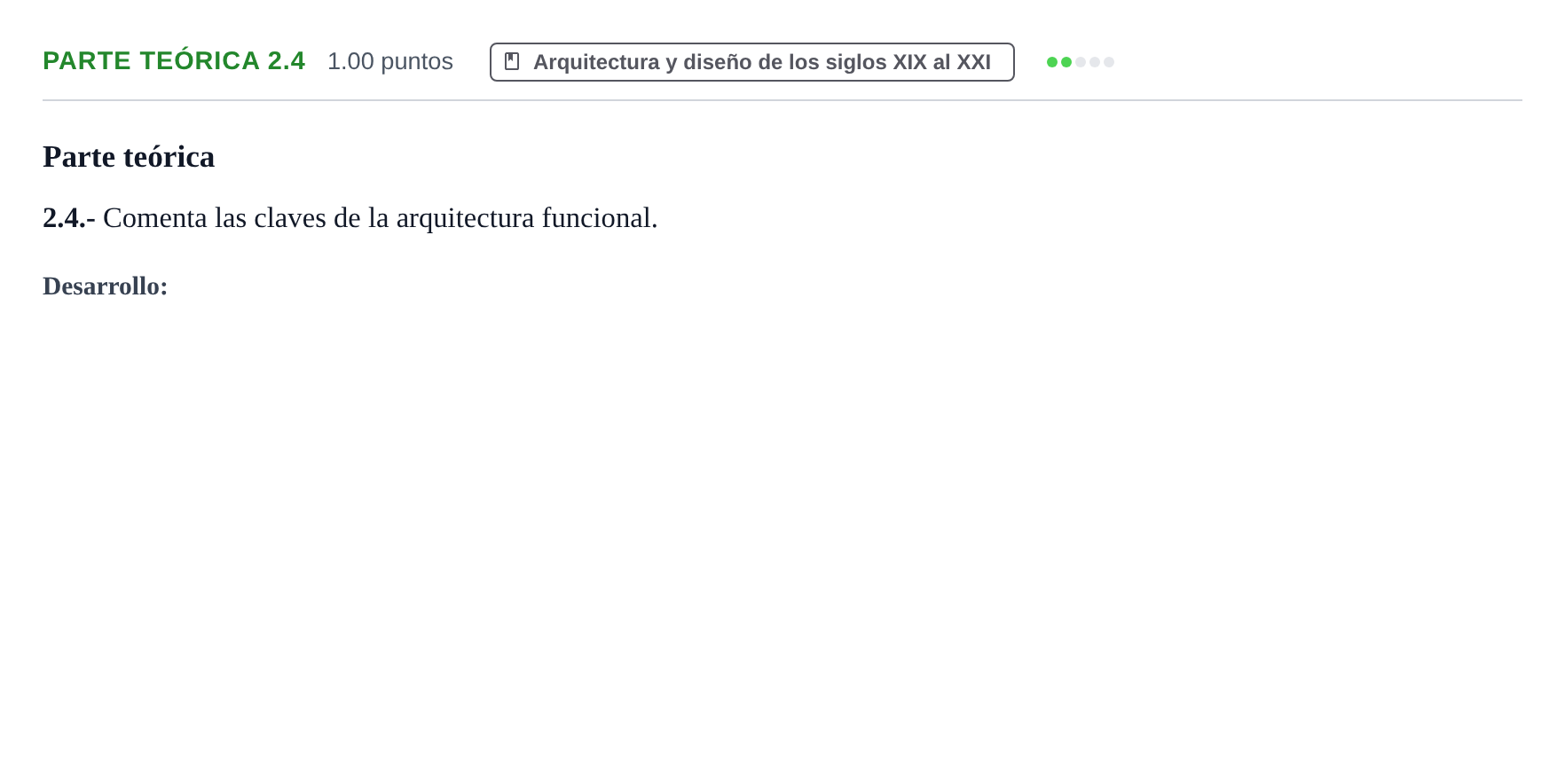 Enunciado: Ejercicio Parte teórica 2.4 · Fundamentos Artísticos PAU Castilla y León Extraordinaria 2022