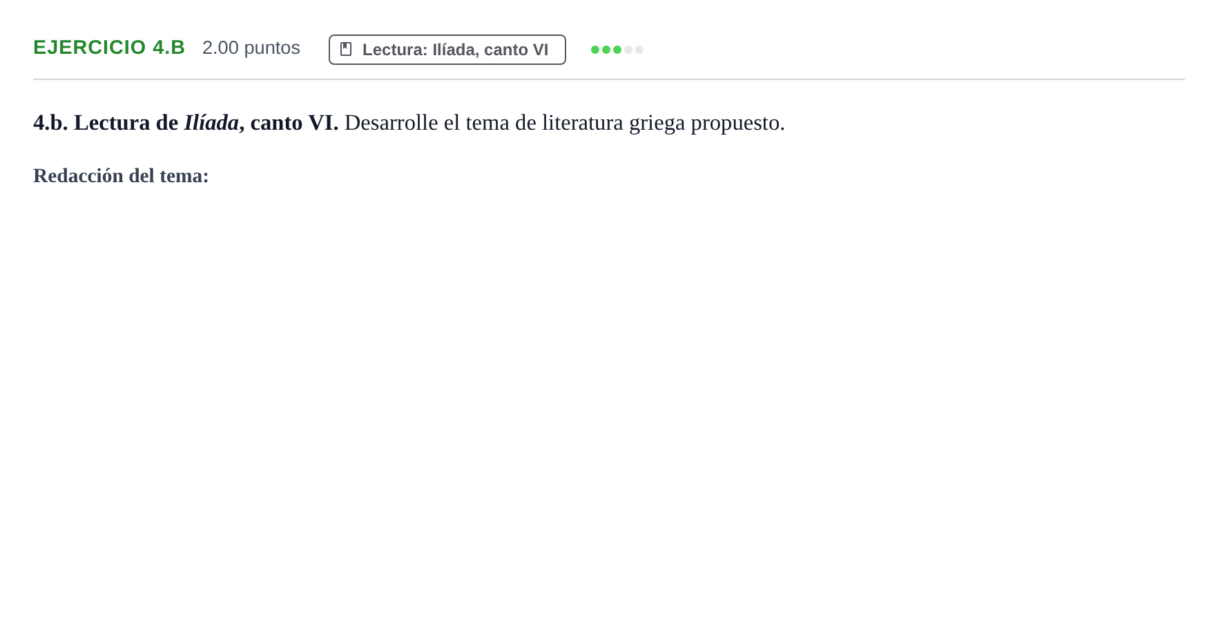 Enunciado: Ejercicio 4.b · Griego II PAU Castilla y León Ordinaria 2022