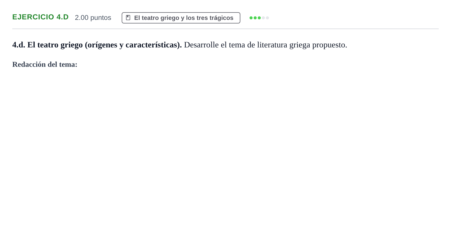 Enunciado: Ejercicio 4.d · Griego II PAU Castilla y León Ordinaria 2022