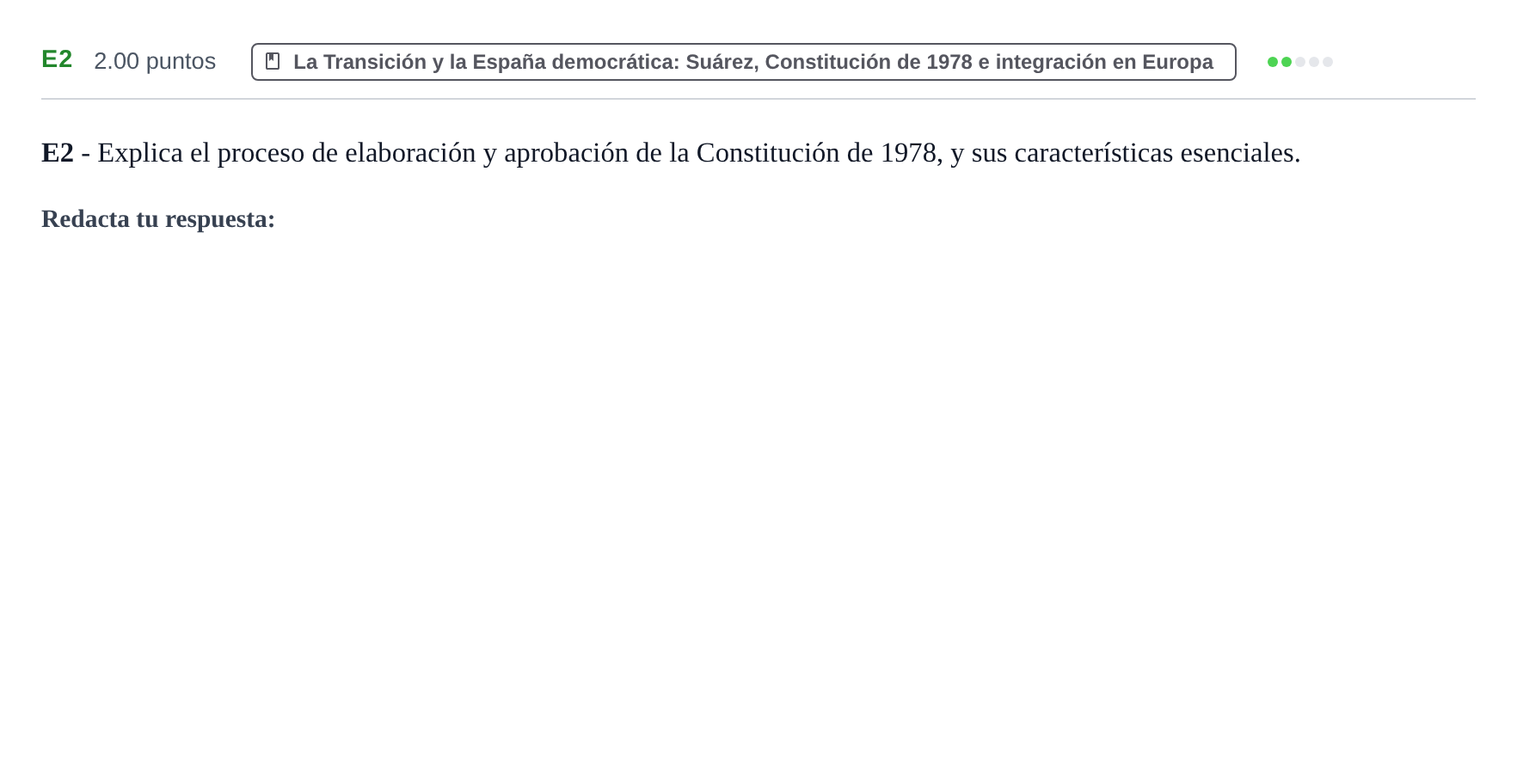 Enunciado: Ejercicio E2 · Historia de España PAU Castilla y León Extraordinaria 2022