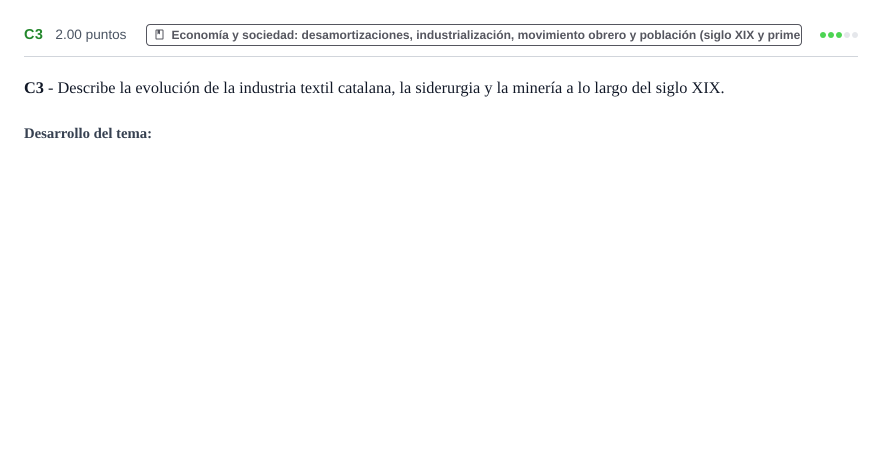 Enunciado: Ejercicio C3 · Historia de España PAU Castilla y León Ordinaria 2022