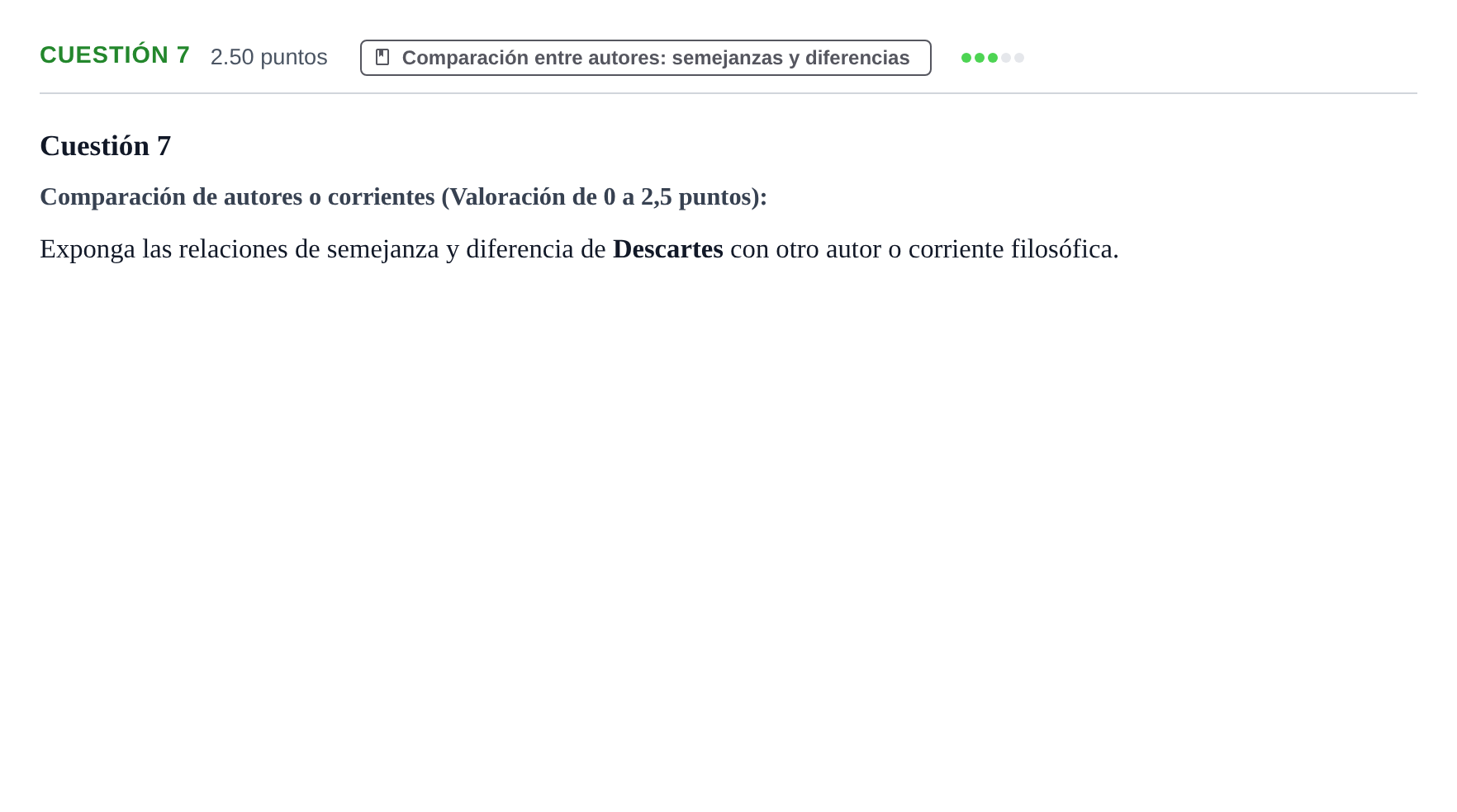 Enunciado: Cuestión 7 · Historia de la Filosofía PAU Castilla y León Extraordinaria 2022