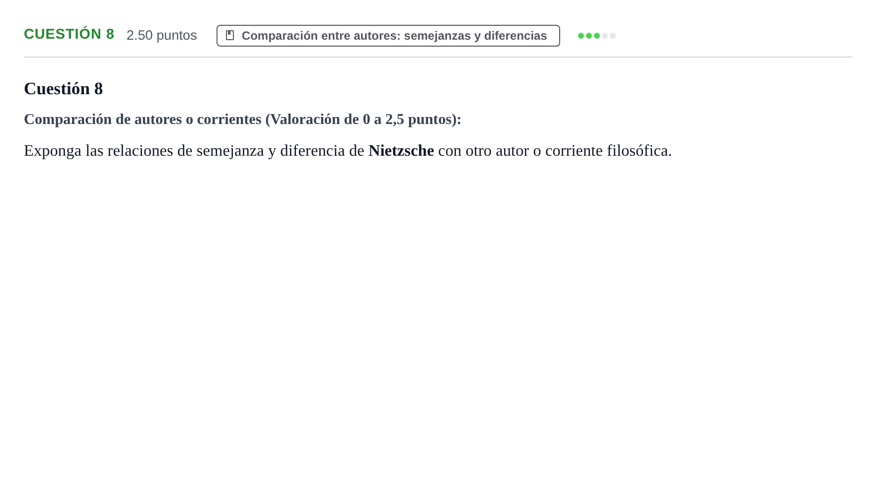 Enunciado: Cuestión 8 · Historia de la Filosofía PAU Castilla y León Extraordinaria 2022