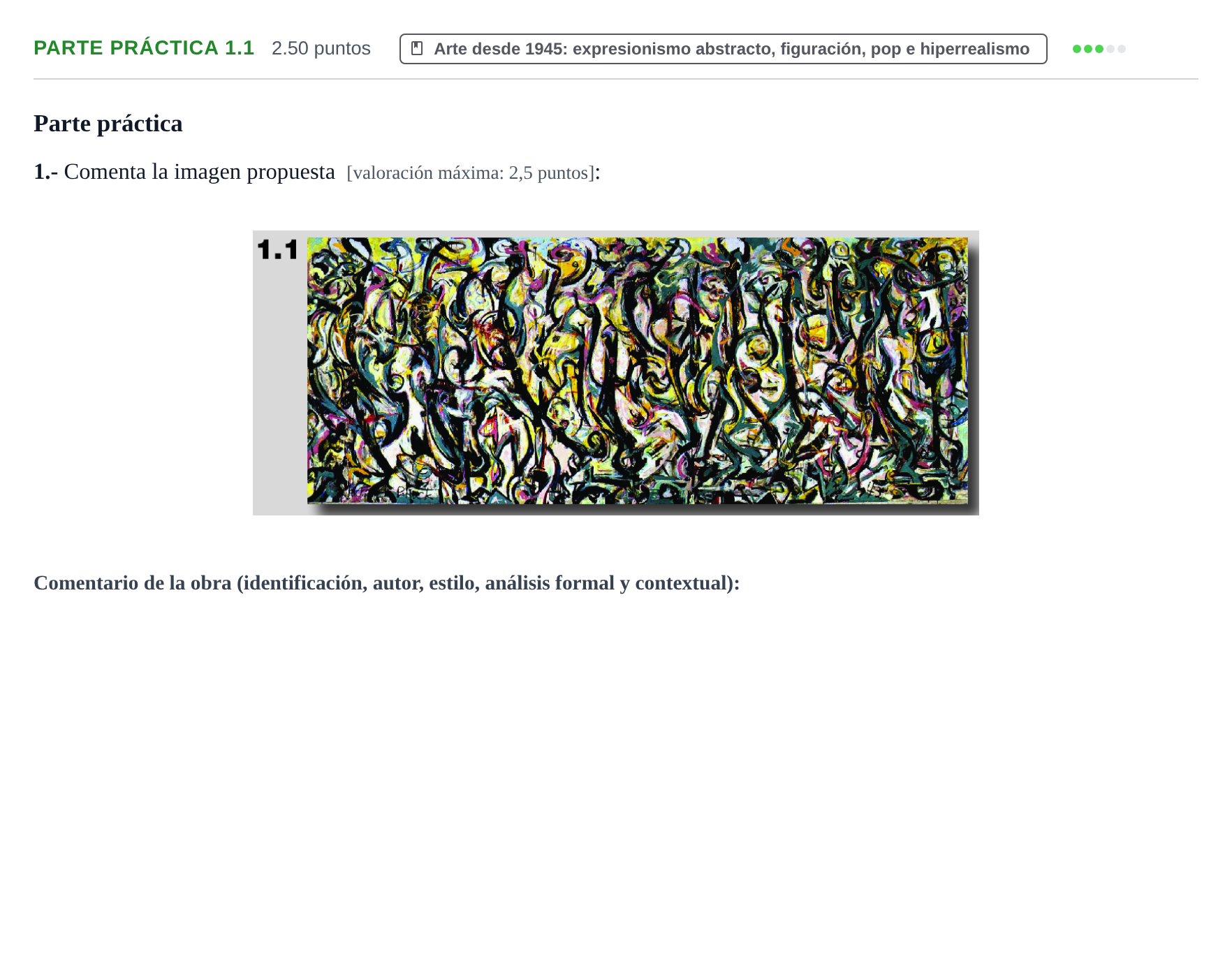 Enunciado: Ejercicio Parte práctica 1.1 · Fundamentos Artísticos PAU Castilla y León Ordinaria 2022
