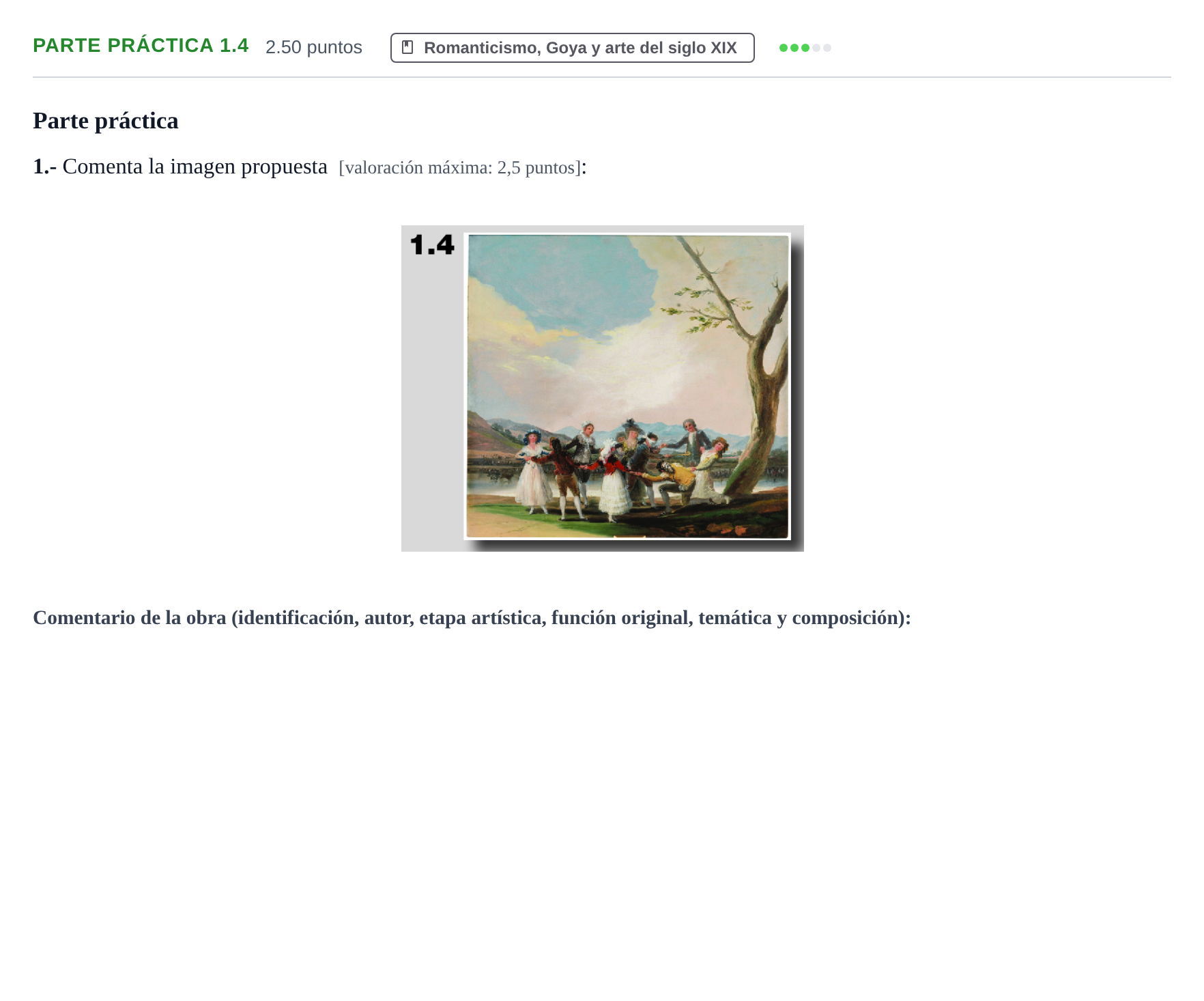 Enunciado: Ejercicio Parte práctica 1.4 · Fundamentos Artísticos PAU Castilla y León Ordinaria 2022